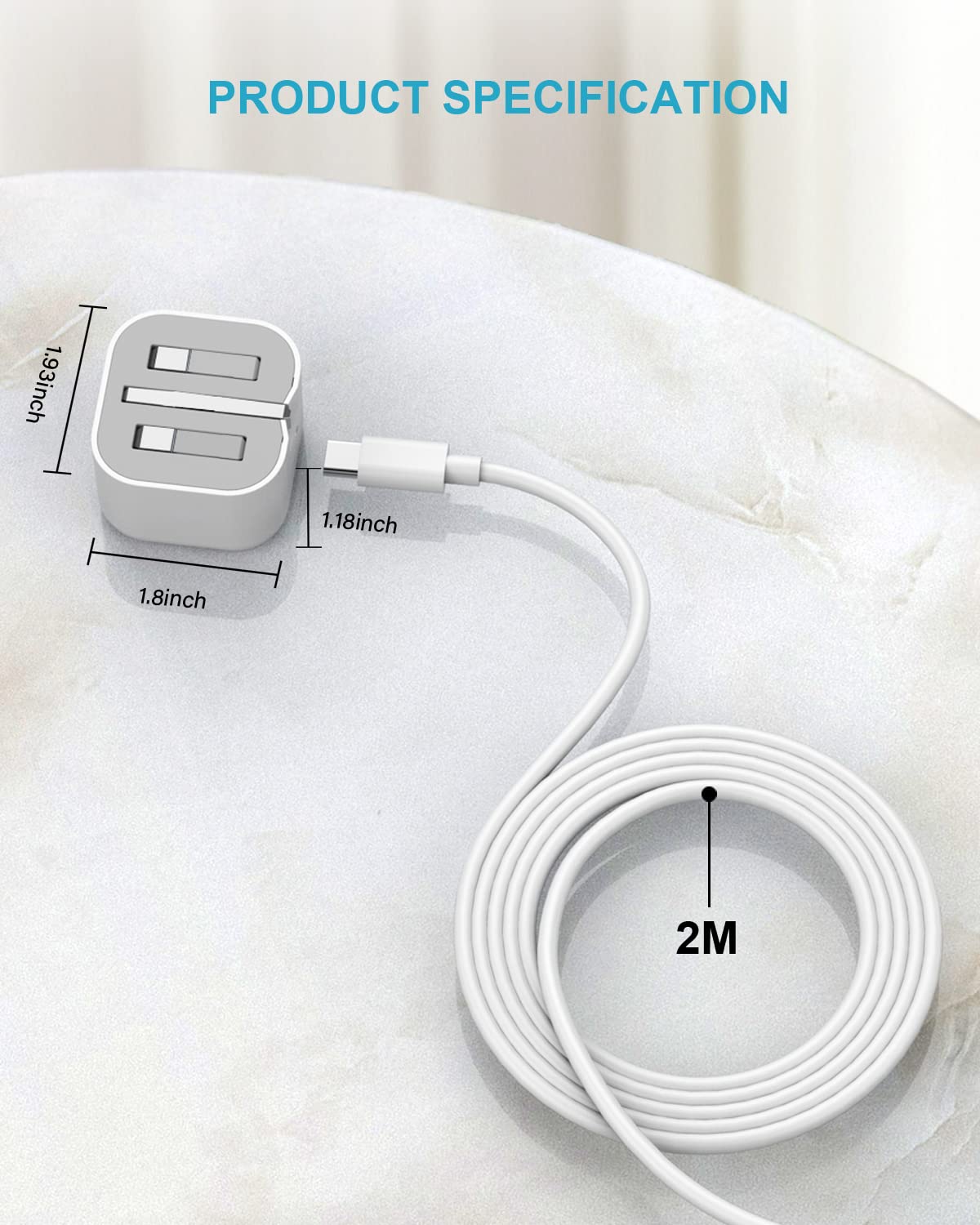 HOSOW 20W USB C Fast Charger with MFi Certified USB C to Lightning Cable (2M) - Compatible with iPhone 13/12/11 Pro Max/Mini/XS/XR/X/SE/8 & iPad - Perfect for Home, Office & Travel Charging