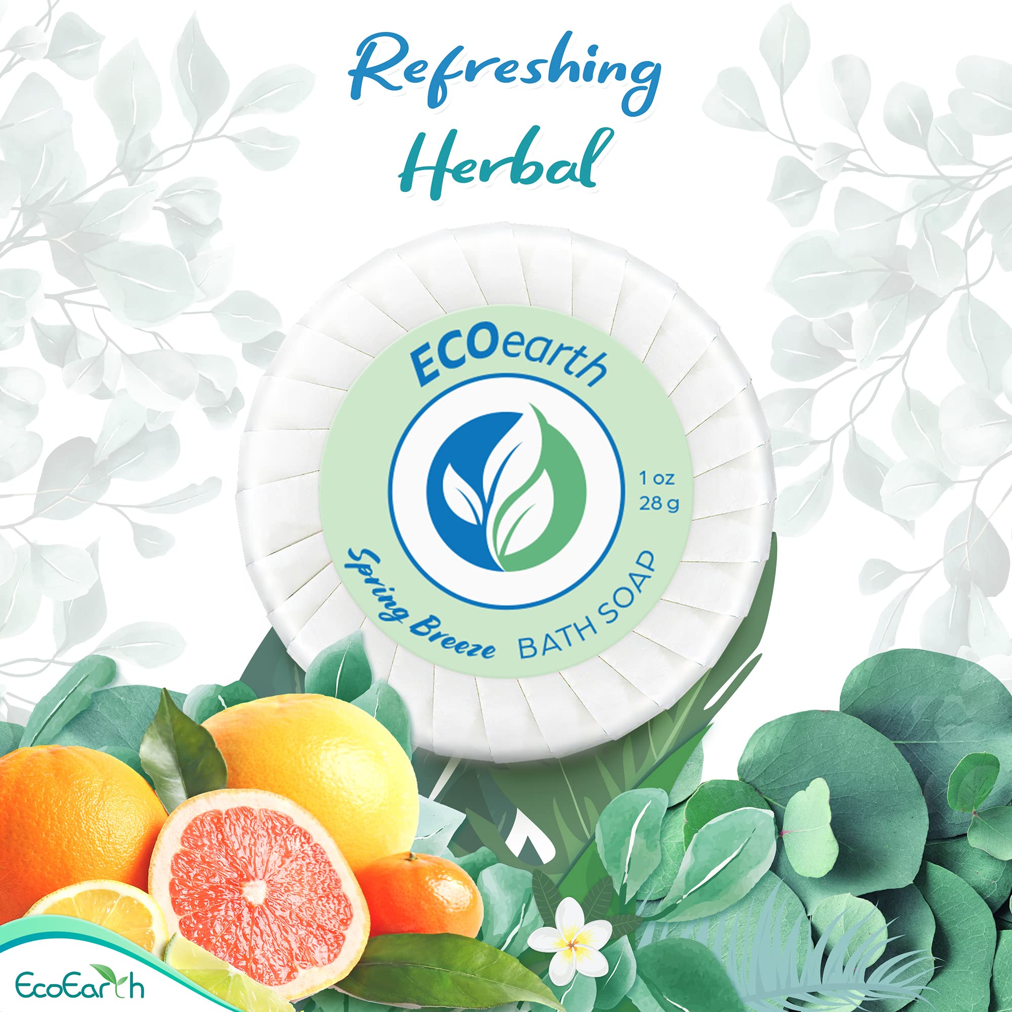 EcoEarth Bulk Hotel Toiletries Set - 200 Piece Spring Breeze Scented Travel Amenities (50 Soap Bars, 50 Shampoo, 50 Conditioner, 50 Lotion, 1oz Each) - Perfect for Hotels, B&Bs, Guest Houses, and Travel Kits