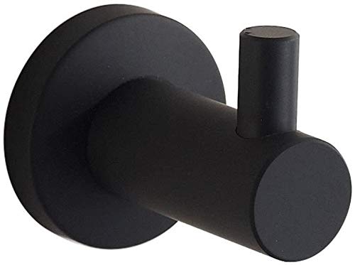 Premium 304 Stainless Steel Bathroom Tissue Holder with Lid - Black Roll Paper Dispenser for Hotels & Home Bathrooms - Includes Towel Hook & Shelf (Ideal for Commercial & Residential Use)