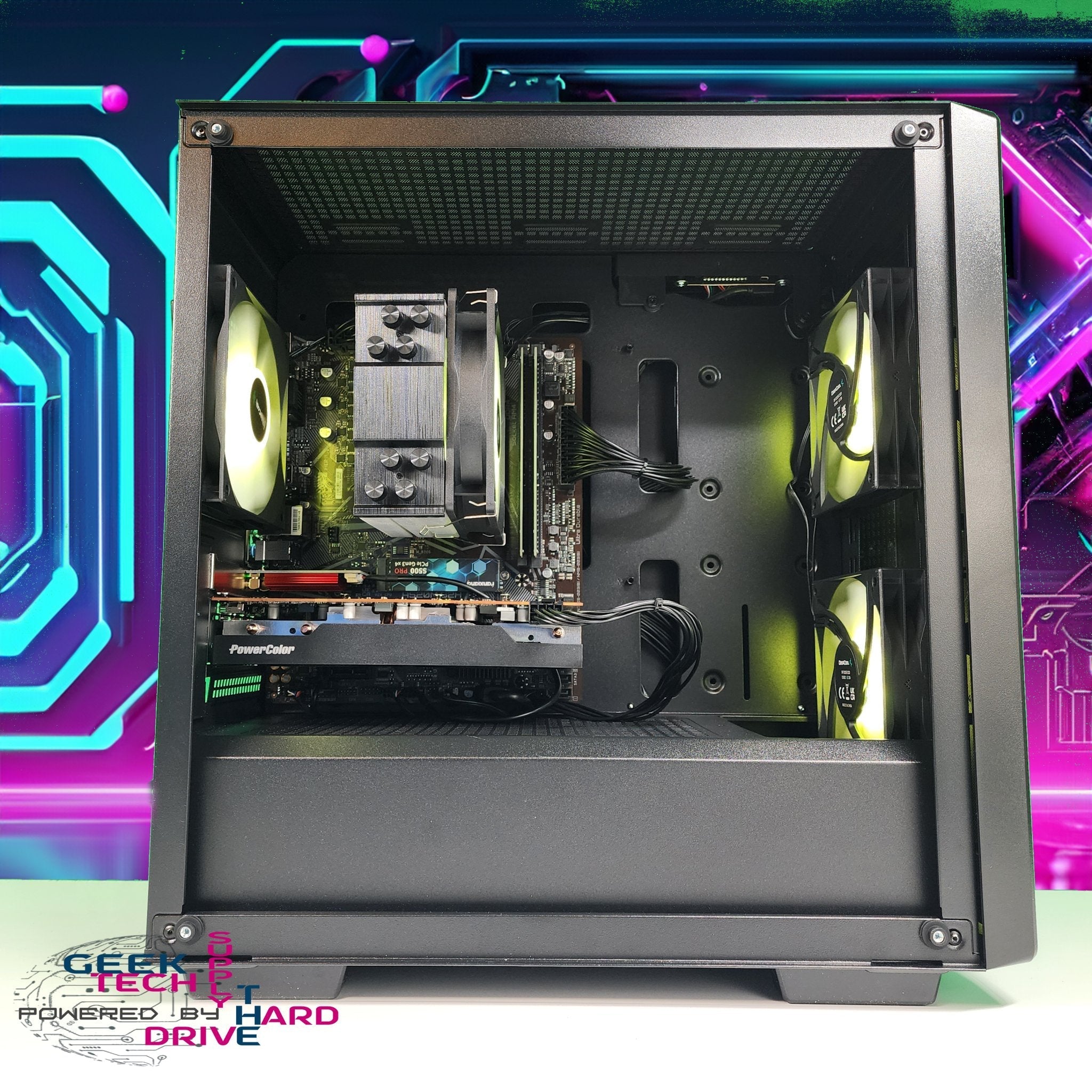 GTech Gaming PC with AMD Ryzen 3, 1TB SSD, NVIDIA RTX 3050, 64GB RAM - High Performance Black Desktop Computer (Model CC360 A520) for Esports, Streaming & 4K Gaming