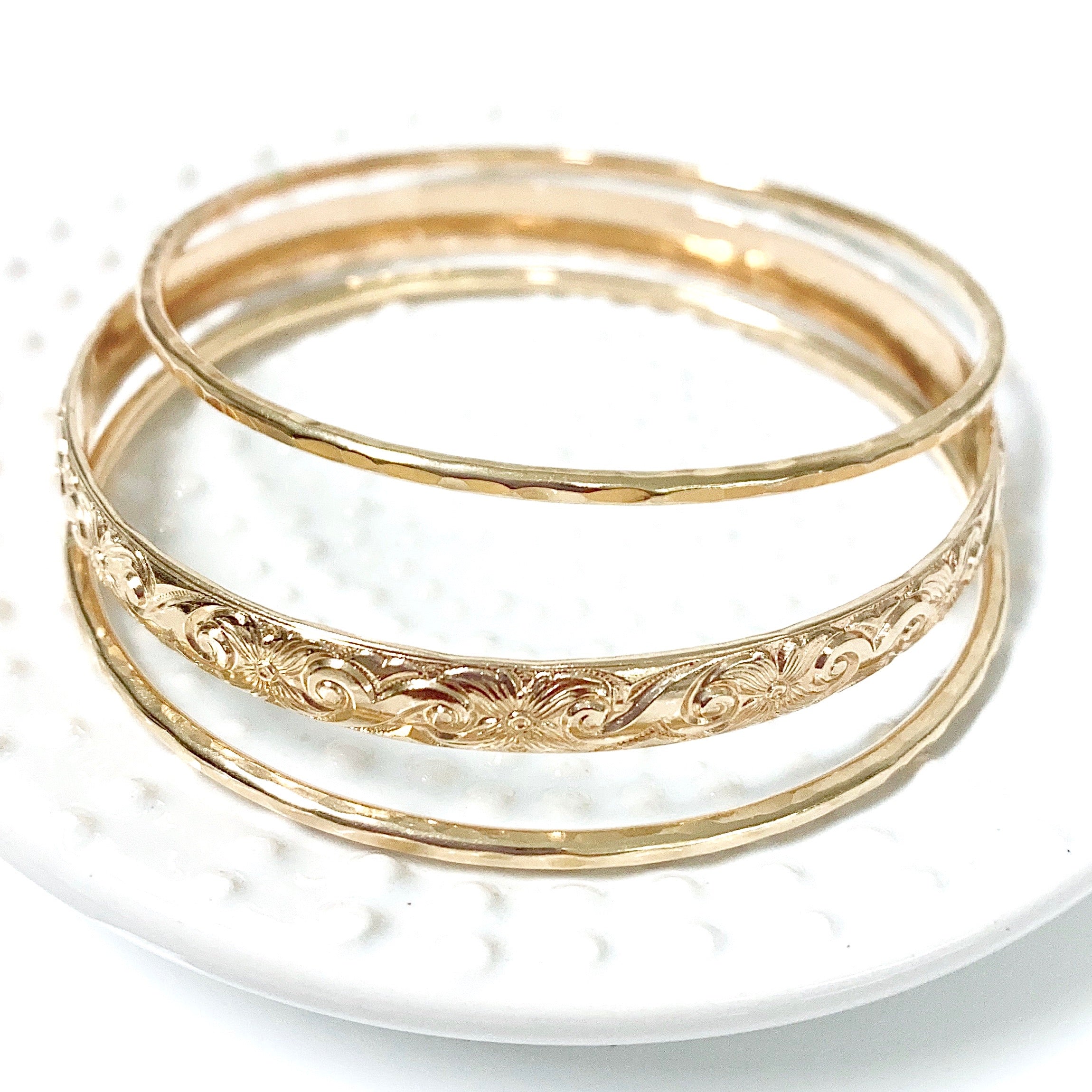 MOANI 6mm Heirloom Bangles Set (B440) - Elegant Stackable Bracelets for Women, Perfect for Weddings, Parties & Everyday Wear