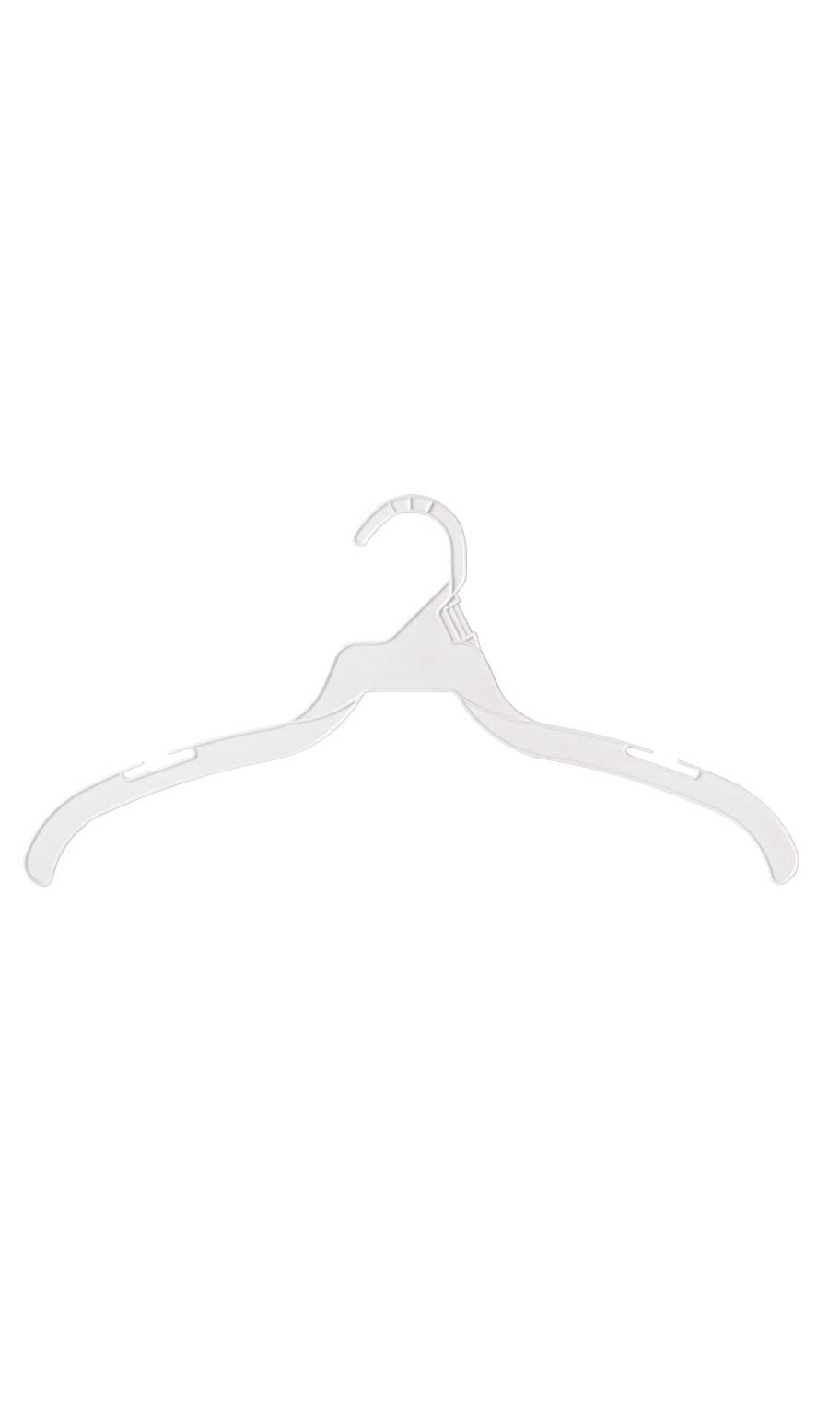 SSWBasics 16 Inch Sloped Shoulder White Plastic Closet Hangers - Bulk Pack of 250 - Perfect for Retail Stores, Dry Cleaners & Home Organization