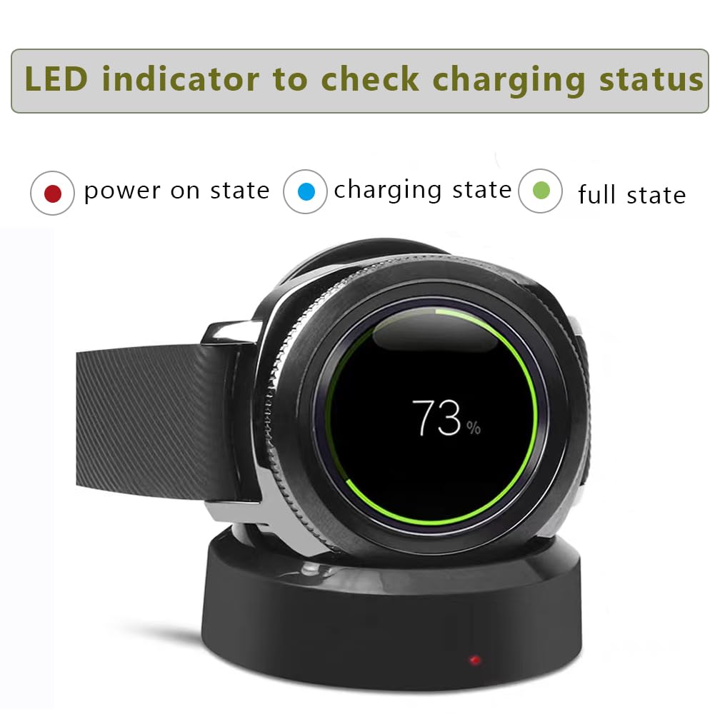 Universal Magnetic Charging Dock for Samsung Gear S3 Smart Watch - Replacement Charger Stand with Cable for Gear S3 Classic & Frontier - Perfect for Home, Office & Travel Accessories