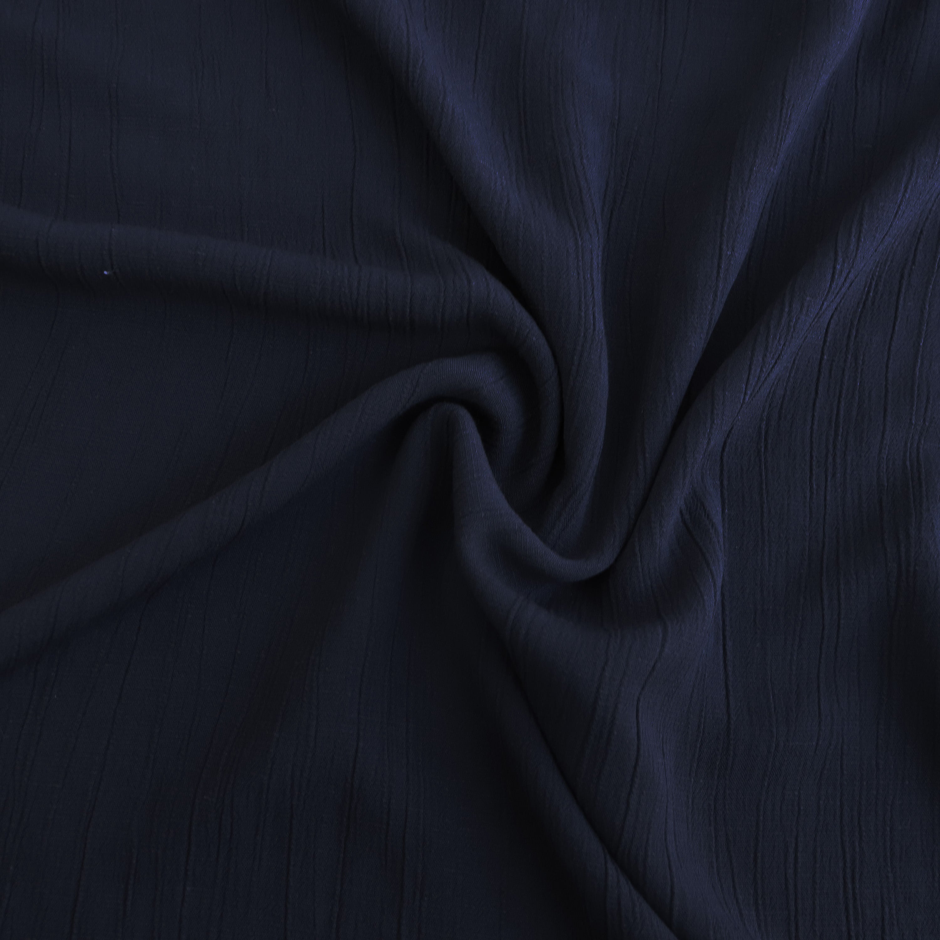 Premium Viscose Linen Crinkle Fabric - Navy Blue Textile for Dresses, Curtains & Home Decor | Soft, Breathable & Wrinkle-Resistant Material for DIY Sewing Projects