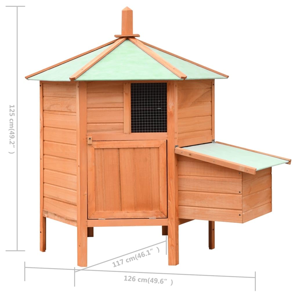 Premium VidaXL Solid Pine & Fir Wood Chicken Coop - Large 49.6