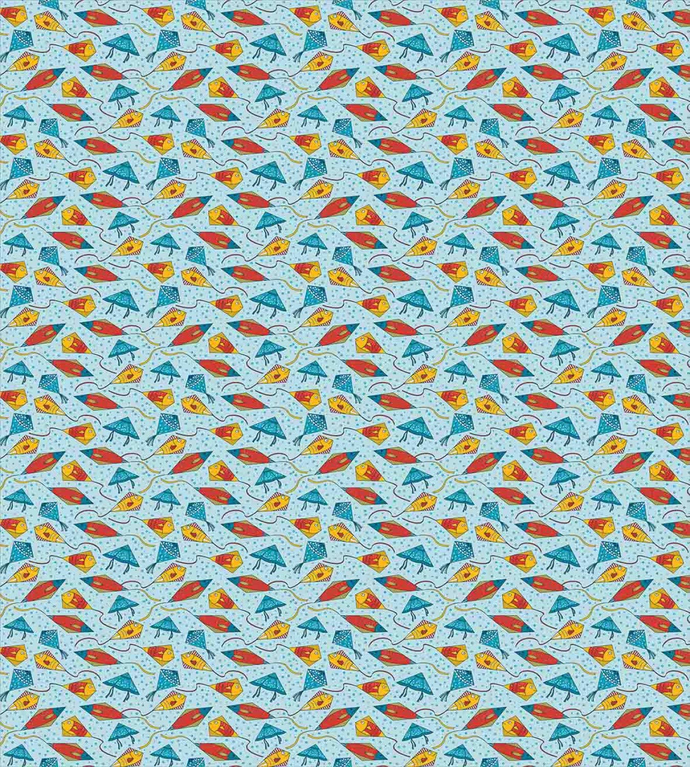 Ambesonne King Size Fish Duvet Cover Set - Blue Aquatic Animal Kite Pattern with Bubbles, 3-Piece Bedding Set Includes 2 Pillow Shams | Ocean Theme Bedroom Decor for Kids & Adults | Perfect for Coastal, Nautical or Underwater Themed Rooms