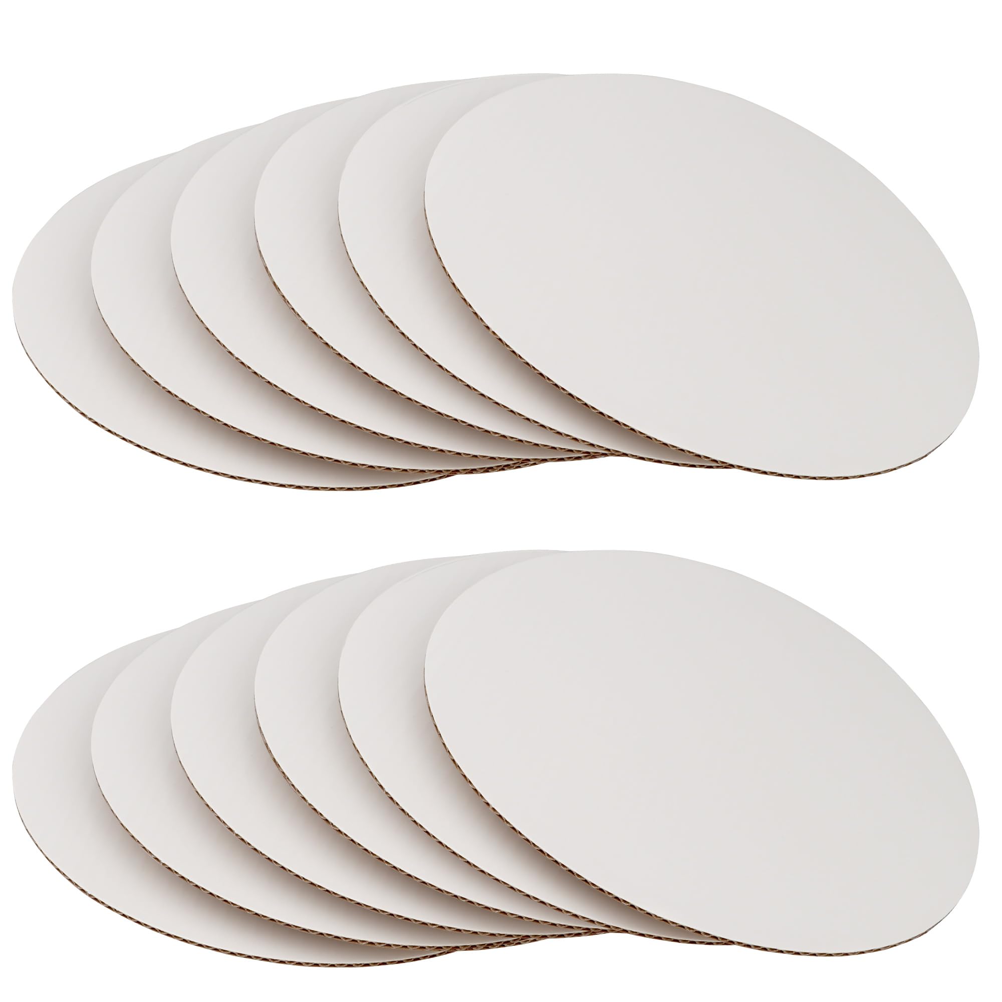 10 Inch Round White Corrugated Cake Boards - 12 Pack Disposable Sturdy Cardboard Cake Bases for Birthday, Wedding & Party Desserts - Perfect for Cake Decorating, Display & Serving