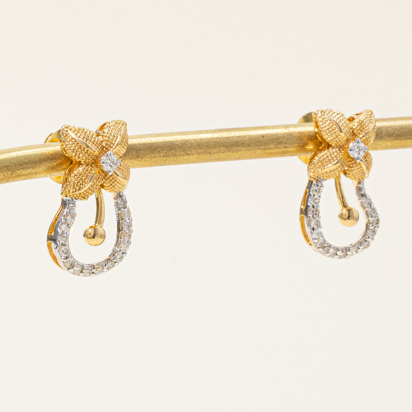 0.39ctw Diamond Flower Earrings for Women - Elegant Floral Stud Earrings for Wedding, Party & Everyday Wear | Hypoallergenic & Durable Jewelry Gift