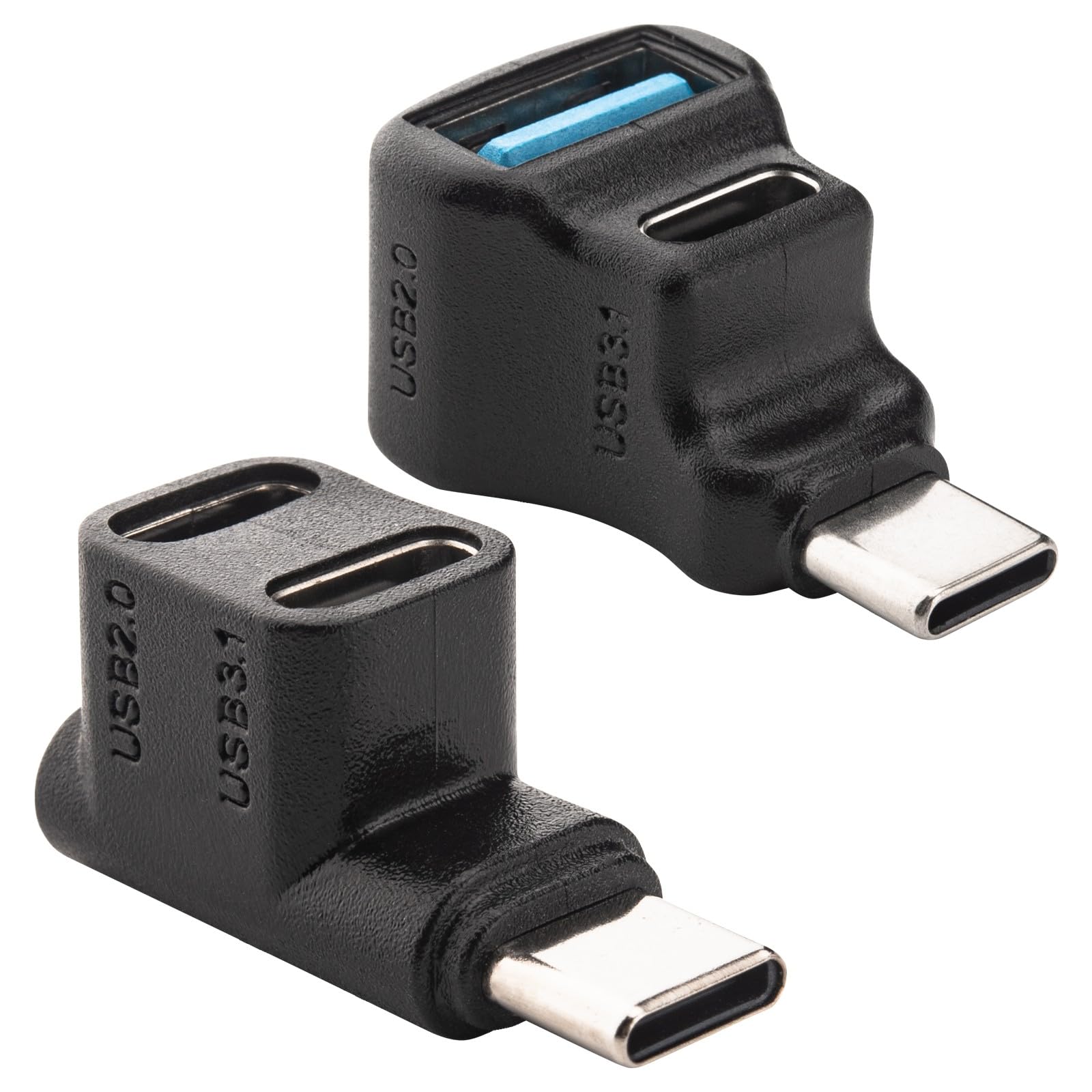 Leehitech 2-Pack USB C Splitter Adapter - 10Gbps 2-in-1 Right Angle USB C to USB A & USB C Female Converter - Supports 100W Fast Charging for iPhone 16/15, MacBook, Laptops, Tablets - Perfect for Home, Office & Travel Charging Needs