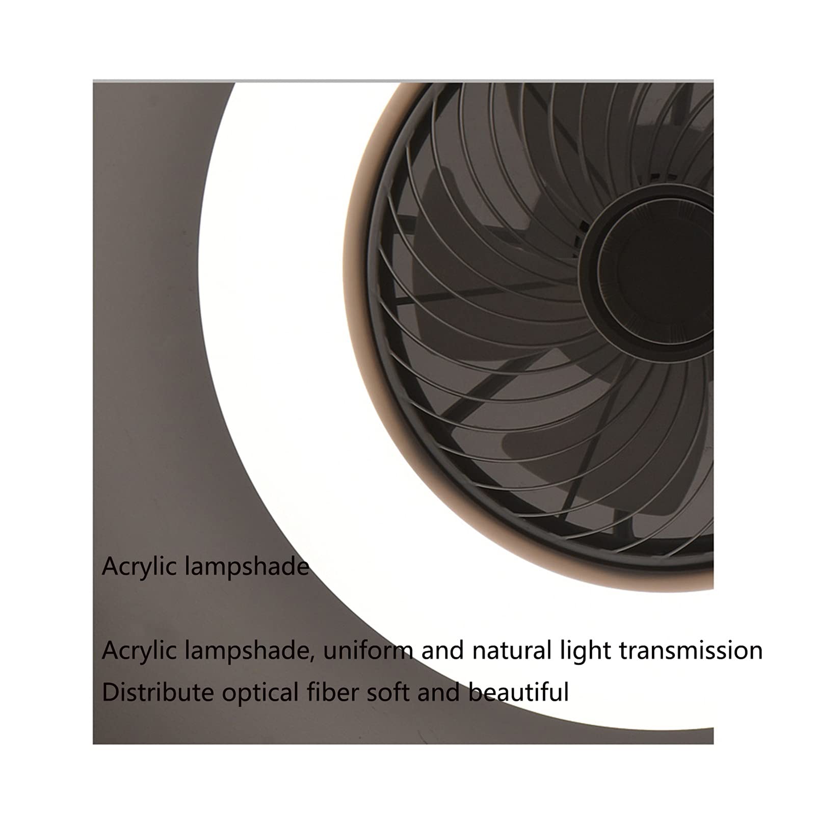 Bladeless Ceiling Fan with LED Chandelier - 36W Modern Remote Control Dimmable Lighting for Bedroom & Living Room | Adjustable Wind Speed | Brown Finish | Perfect for Home Cooling & Stylish Decor