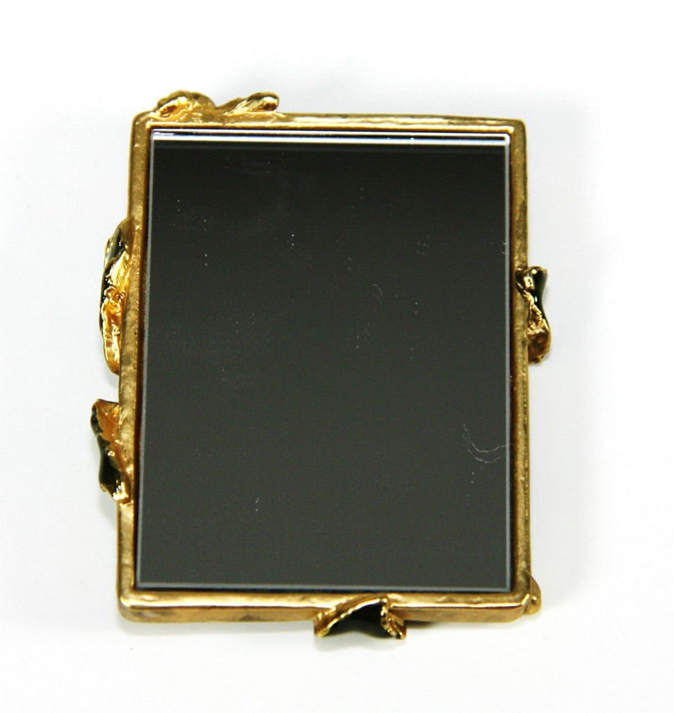 Jay Strongwater Raquel Dogwood Purse Mirror - Elegant Floral Design Compact Mirror for Women - Perfect for Handbags, Makeup Touch-Ups & Gifts