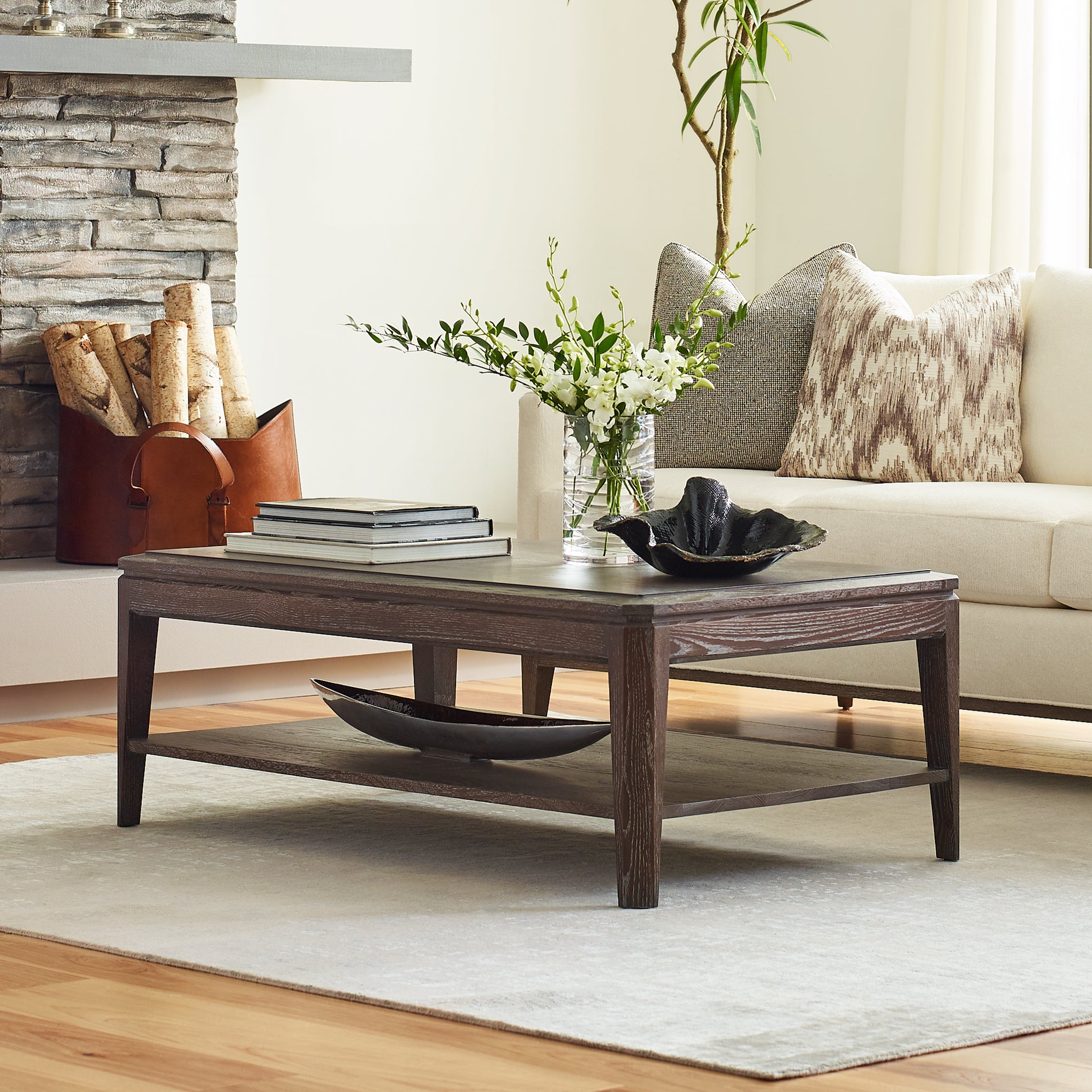 Modern Rectangular Cocktail Table - Stylish Living Room Coffee Table with Storage Shelf | Perfect for Small Spaces, Apartments & Lounge Areas