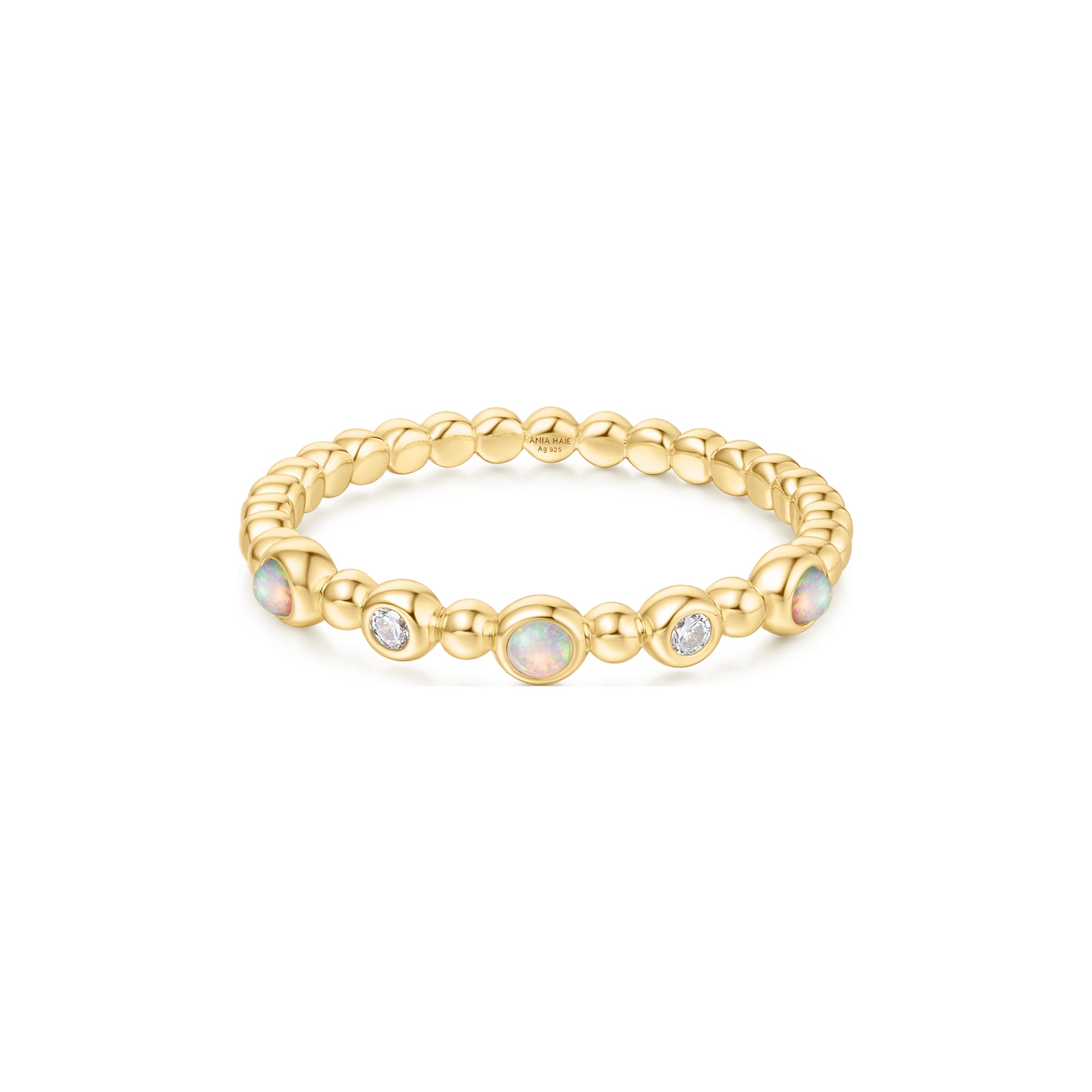Exquisite Gold Bezel Kyoto Opal Beaded Ring for Women | Handmade Bohemian Jewelry | Perfect for Weddings, Parties & Everyday Elegance