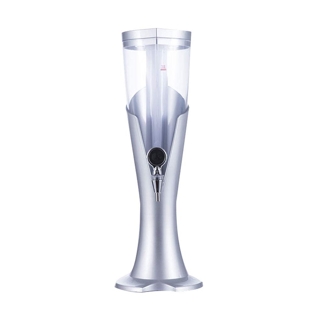 3L Beer Tower Drink Dispenser with Removable Ice Chamber - Perfect for Home Bars, Parties & Outdoor Events - Chilled Draft Beer Serving System for BBQs, Tailgates & Game Nights
