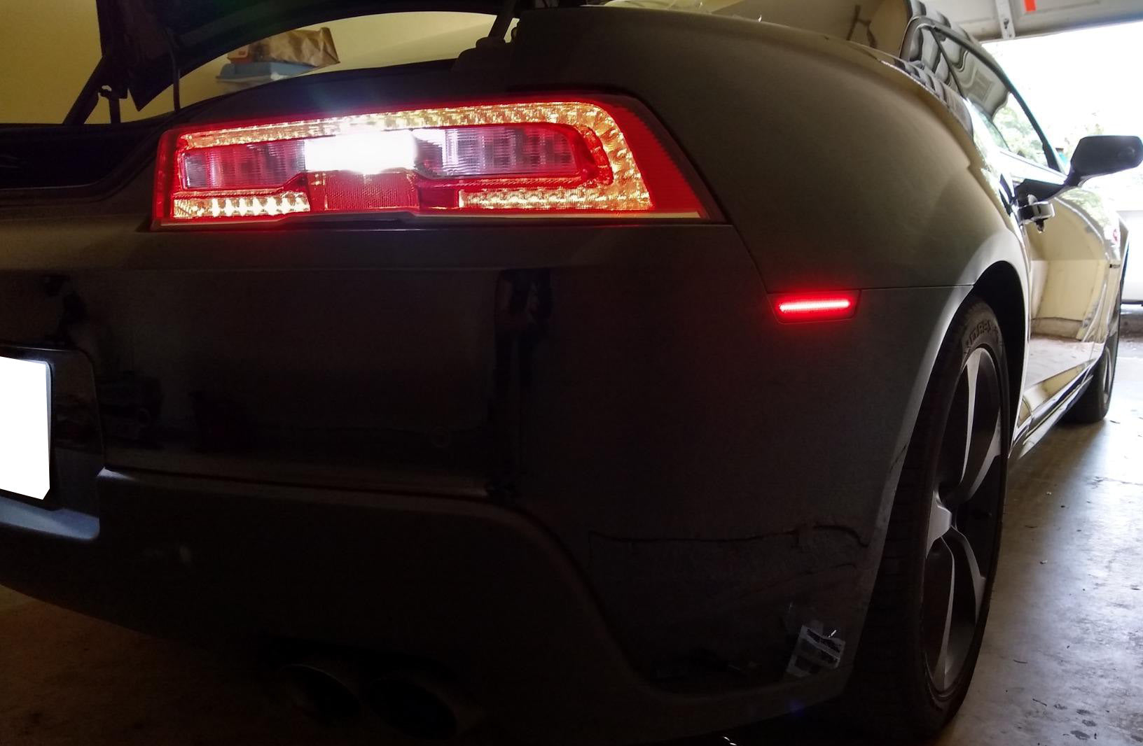 2010-2015 Chevy Camaro Clear Lens LED Side Marker Lights - Amber Front & Red Rear - Durable Replacement for Enhanced Visibility (Perfect for Night Driving & Custom Car Modifications)