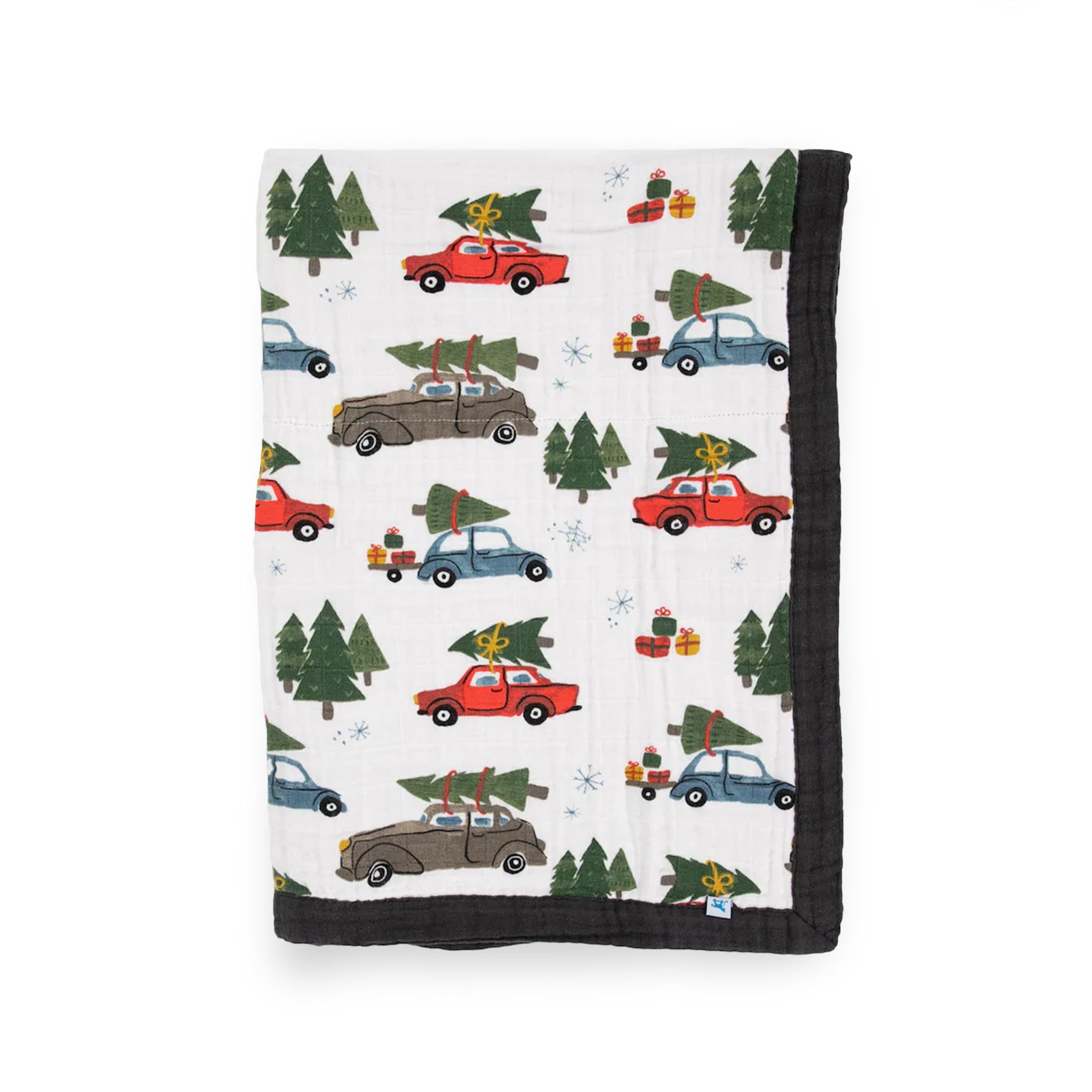 Little Unicorn Holiday Haul Cotton Muslin Quilt Receiving Blanket - 100% Organic Cotton, Ultra Soft Baby Swaddle Blanket for Newborns & Toddlers (30