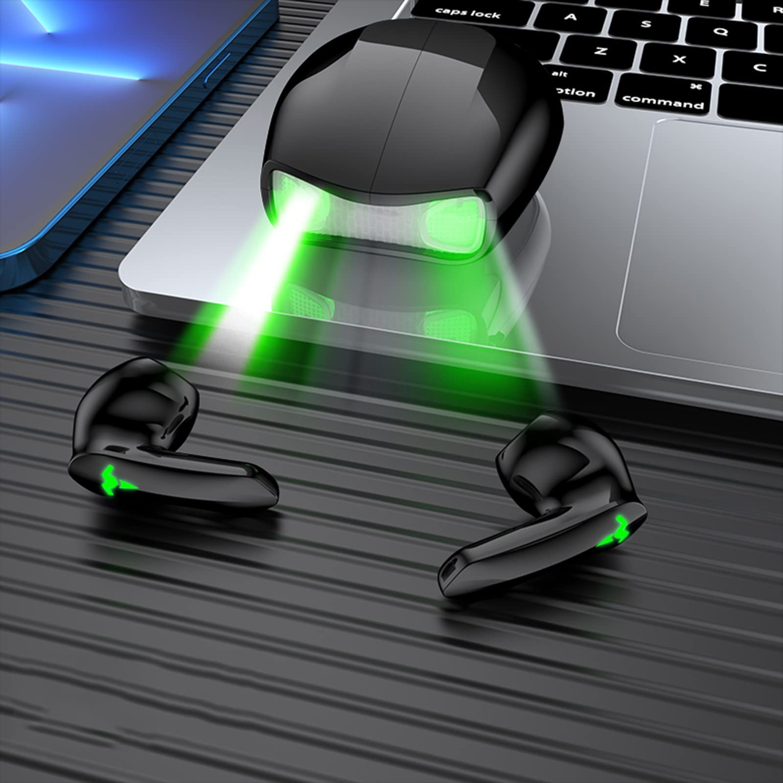 5.2 Bluetooth Wireless Earbuds with Microphone - Noise Cancelling Gaming Headphones, Sports & Running Wireless Headset for Gym, Workout, Music & Calls - Perfect for iPhone, Android & PC