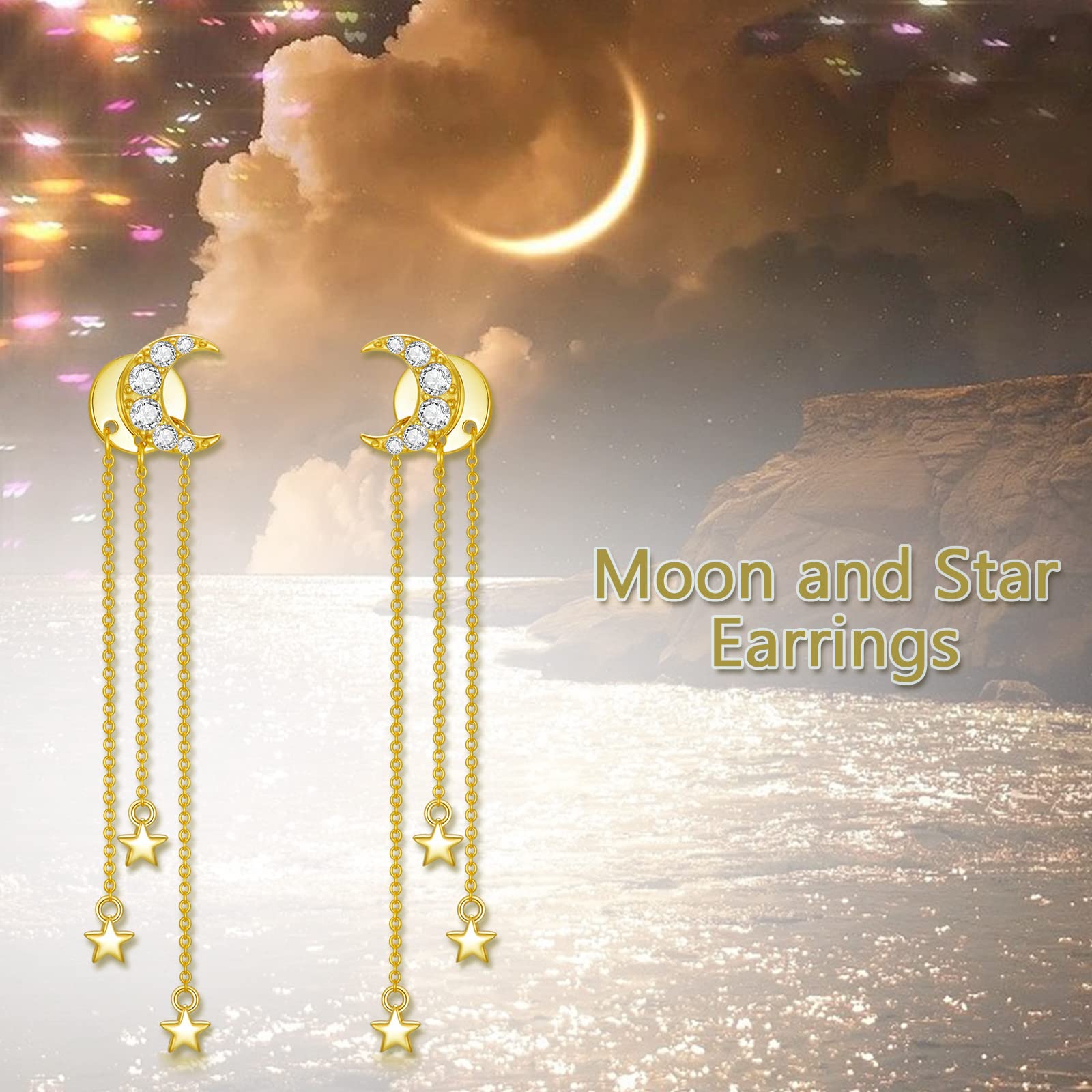 Sterling Silver Dangle Drop Earrings - Cross, Rose, Heart, Moon, Star, Mushroom, Cherry Charms for Women & Girls | Perfect Gift for Valentine's Day, Birthday & Everyday Wear