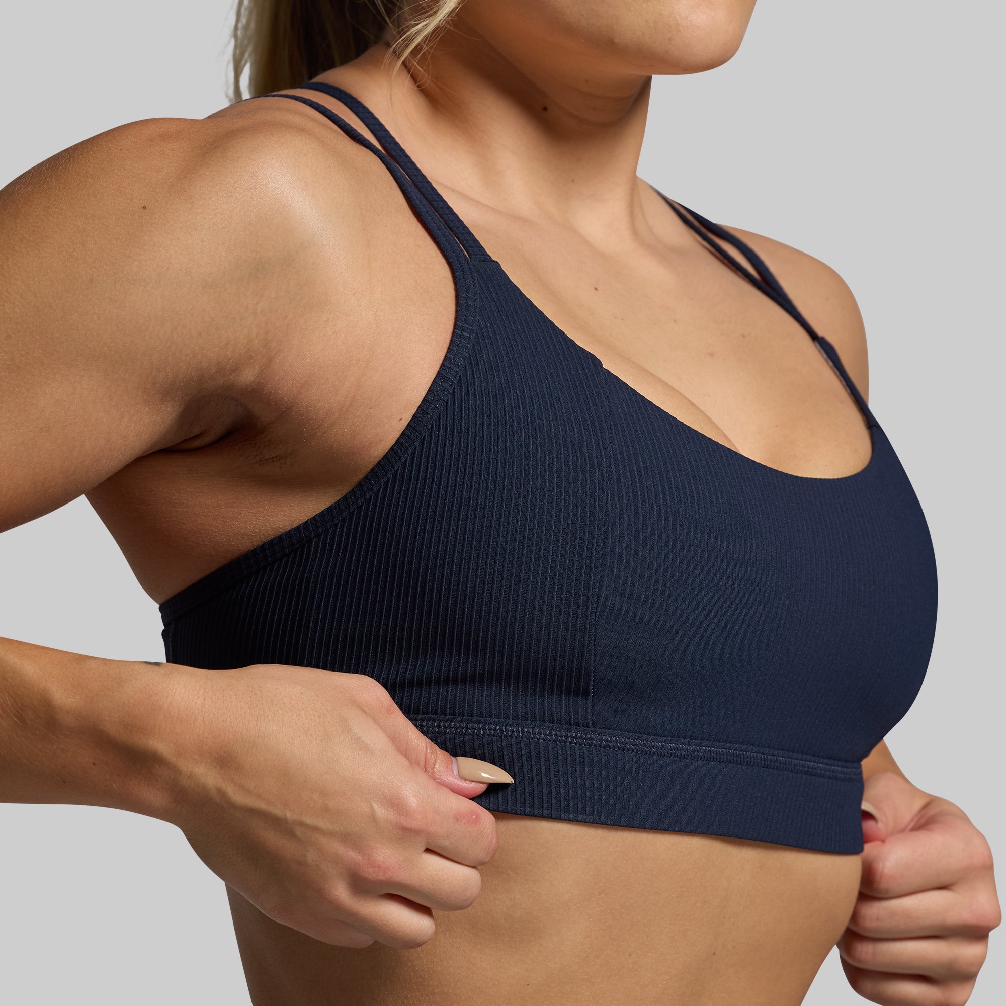Lotus High Support Sports Bra for Women - BP Navy - Breathable & Comfortable Workout Top for Running, Yoga & Gym