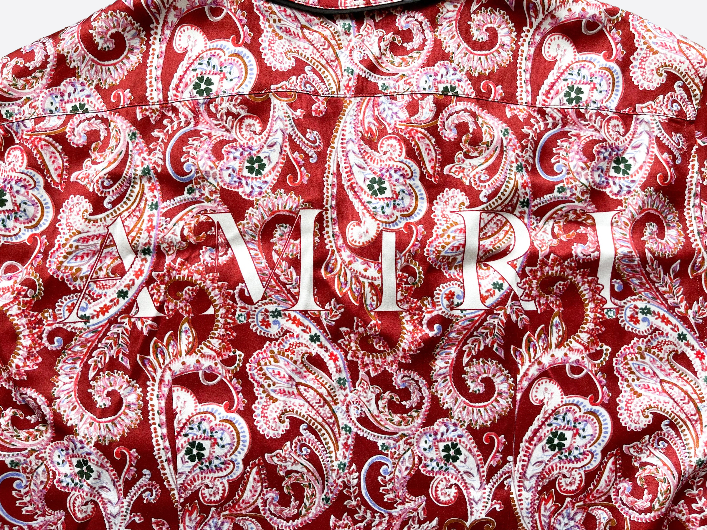 Amiri Red Paisley Pajama Shirt for Men - Luxury Sleepwear & Loungewear - Perfect for Home Relaxation & Stylish Nights