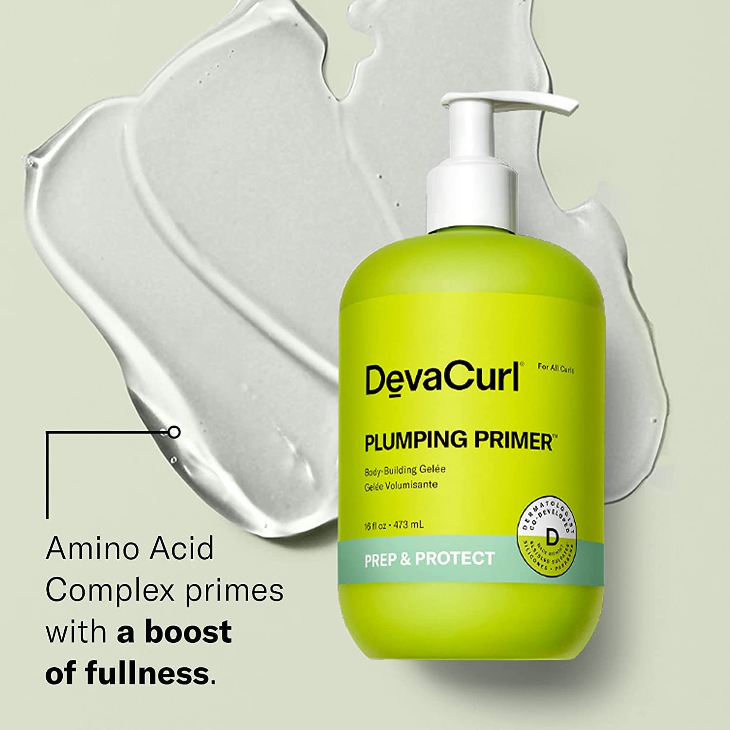 DevaCurl Plumping Primer Body-Building Gelée with Amino Acid Complex for Fuller, Plump Curls - Volumizing Styling Gel for Curly Hair Care & Definition - Perfect for Daily Use, Special Occasions & Curly Hair Routines