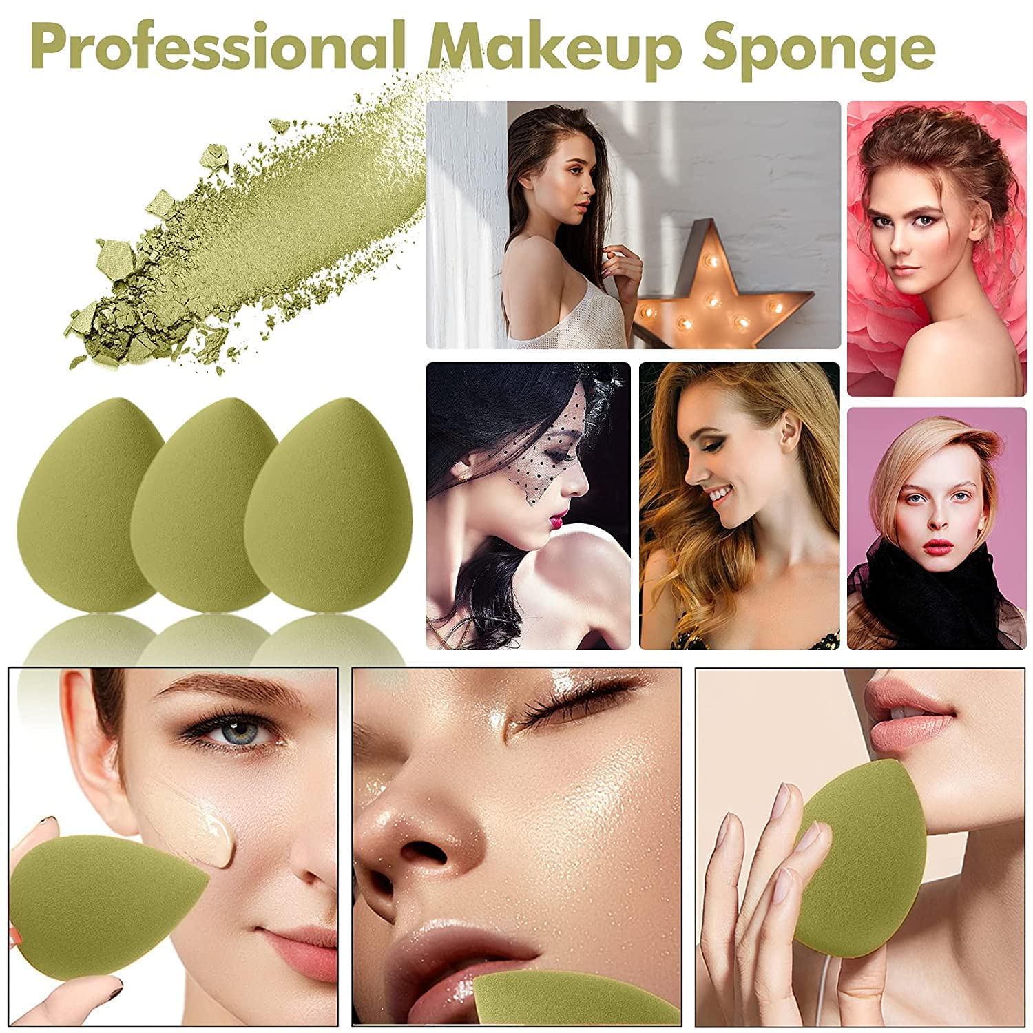 Lenon 3-Piece Makeup Sponge Set with Storage Box - Foundation & Powder Beauty Blender for Flawless Application (Multicolor) | Perfect for Everyday Makeup, Travel & Professional Use