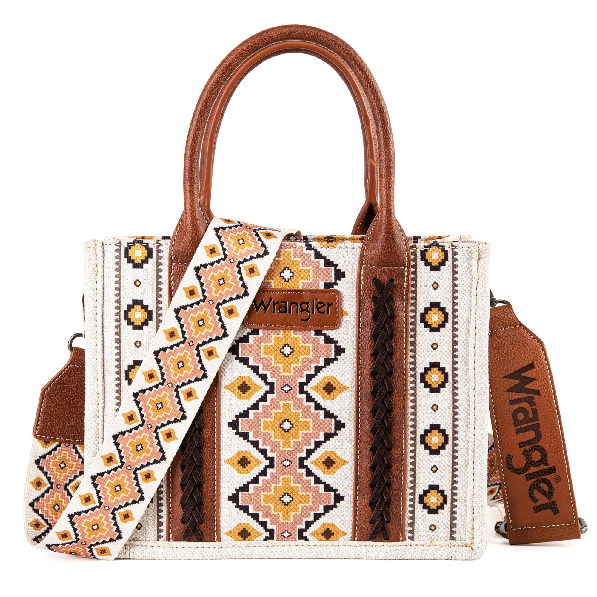 Wrangler Aztec Tote Bag for Women - Boho Shoulder Purse & Handbag - Perfect for Work, Travel & Everyday Use