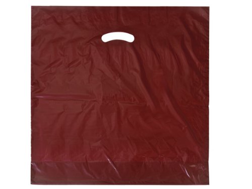 BURGUNDY Super Gloss Recycled Plastic Bags 20x20x5 Inches - 1.50 Mil Thick - 500 Pack Bulk Quantity | Perfect for Retail Shopping, Gift Wrapping & Storage Organization