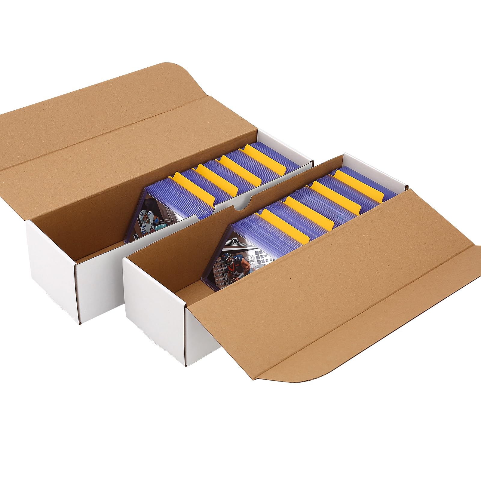 12-Pack Large White Trading Card Storage Boxes - Heavy Duty Cardboard Game & Sport Card Holder for Toploaders, Shipping, Collectibles - Perfect for Organizing Pokemon, MTG, Yu-Gi-Oh Cards (12pcs)