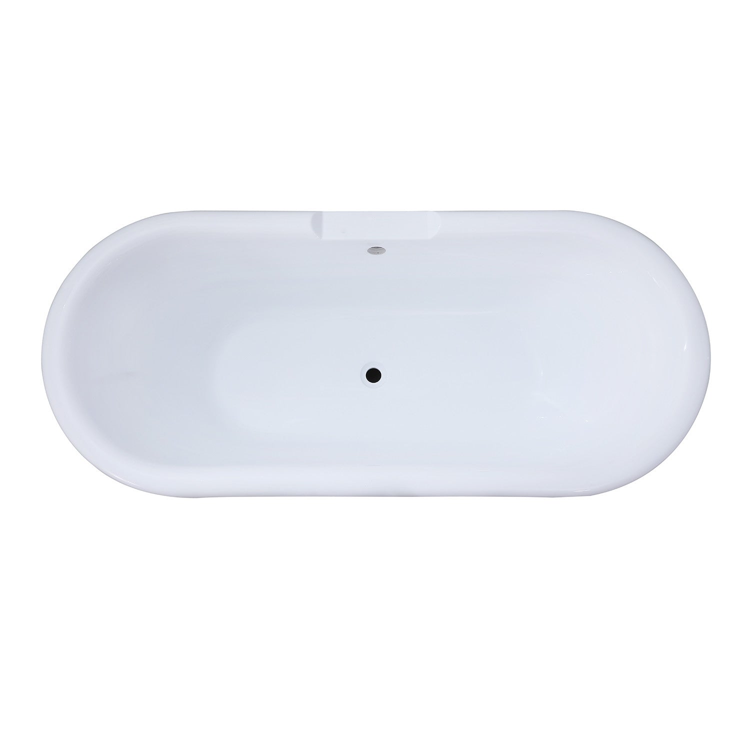 Aqua Eden 67 Inch Acrylic Oval Double Ended Freestanding Bathtub - Glossy White Pedestal Soaking Tub for Spa-Like Relaxation in Master Bathroom