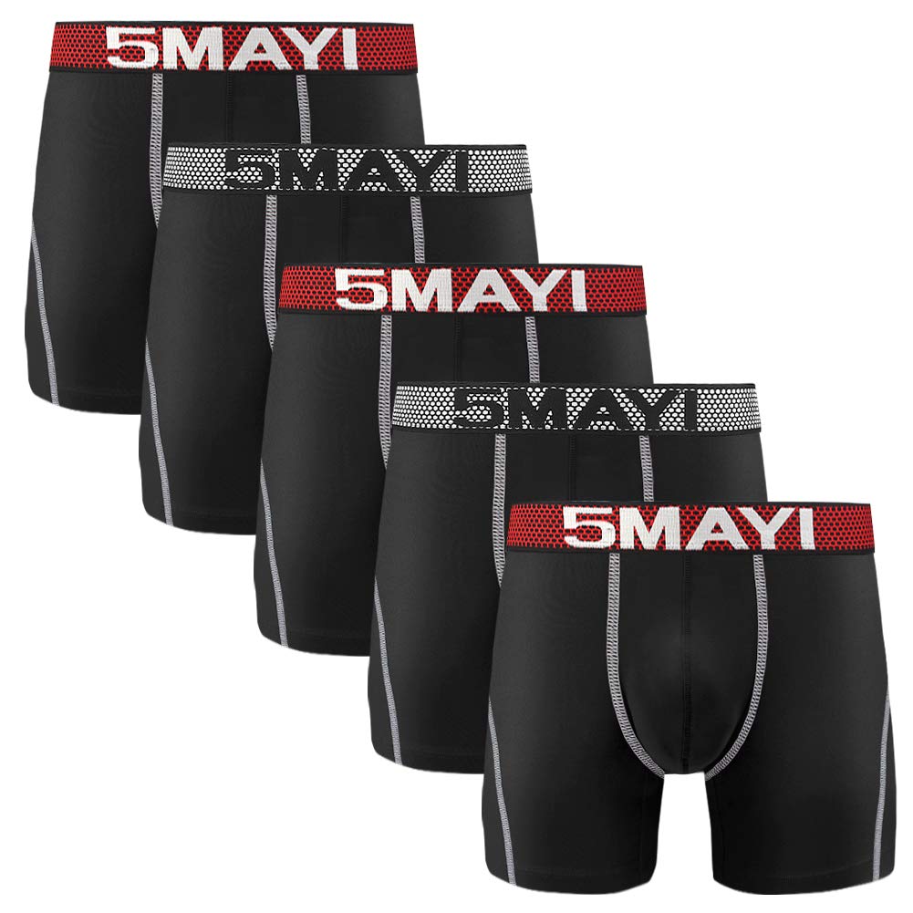 5Mayi Men's Athletic Underwear - Breathable Quick-Dry Boxer Briefs for Sports & Workout - Pack of 3/5/7 (S-XXL) - Perfect for Gym, Running & Daily Comfort