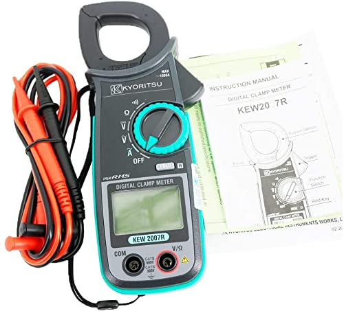 KYORITSU 2007R Digital AC Clamp Meter - True RMS Clamp Tester with Safety Jaw for Accurate Electrical Measurements | Ideal for Electricians, HVAC Technicians & Industrial Maintenance