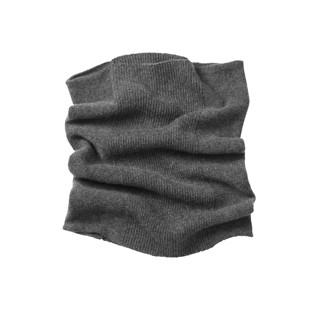 Parisbonbon Men's 100% Cashmere Ribbed Neck Warmer Scarf - Medium Gray One Size - Winter Accessory for Outdoor Activities & Cold Weather Protection