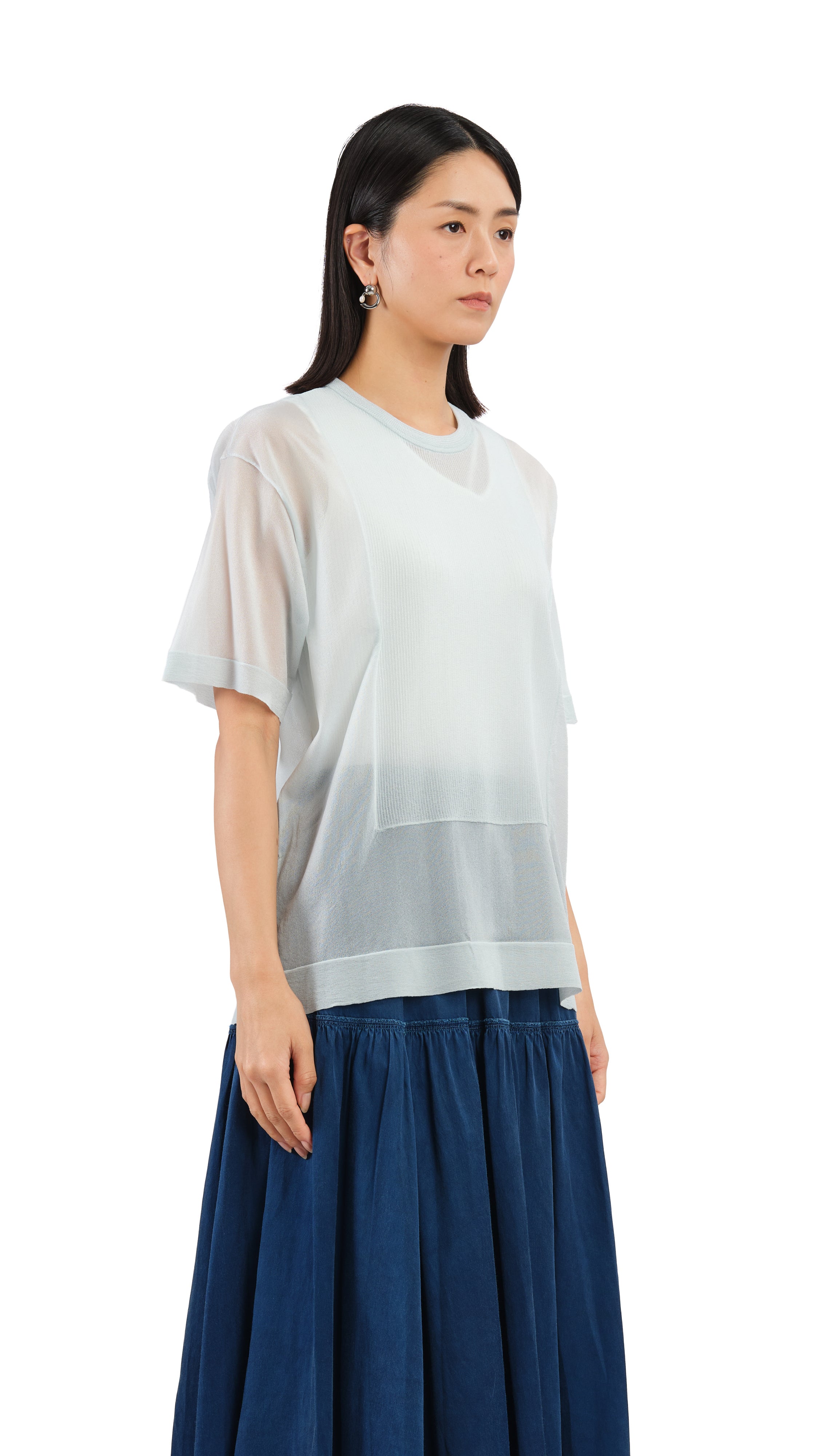 Breathable Sheer Knit Tee for Women - Soft Lightweight Summer T-Shirt - Perfect for Casual Outfits, Layering & Beach Wear