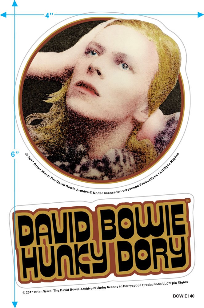 David Bowie Hunky Dory Vintage Rock Album Graphic T-Shirt with Bonus Stickers - 70s Music Fan Gift, Concert Outfit & Retro Fashion Statement