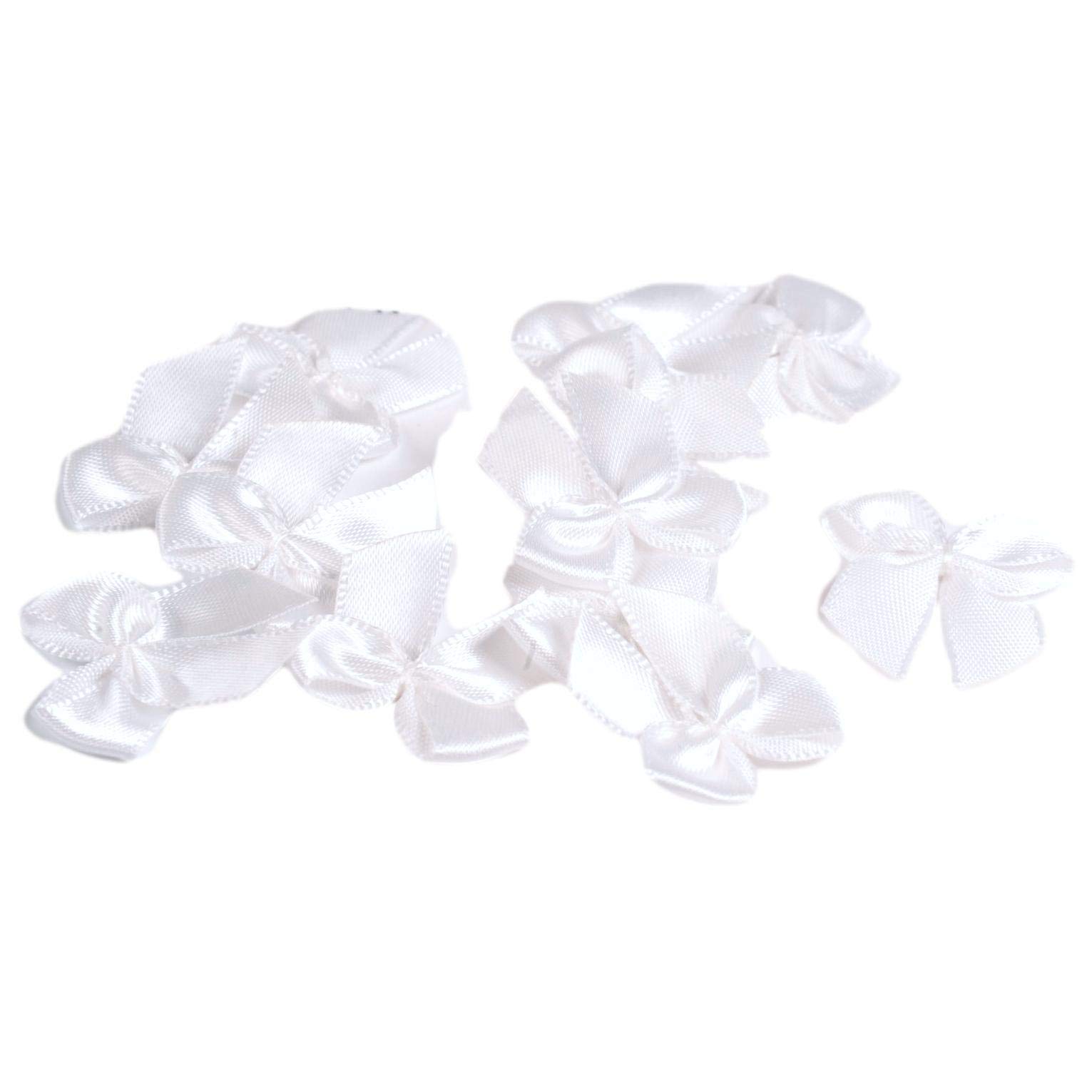 Porcelynne Delicate White Full Bow Set - 12 Pieces for Lingerie, Headbands, Kids Crafts - Perfect for Weddings, Baby Showers & DIY Projects