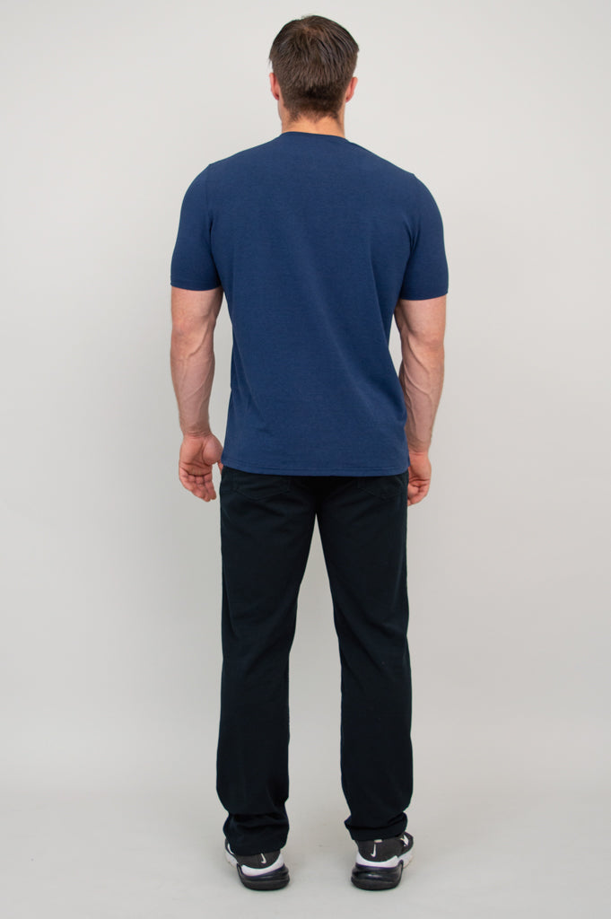 Adam Men's Short Sleeve Shirt - Soft Bamboo Fabric in Indigo Blue - Perfect for Casual Wear, Office & Summer Outfits