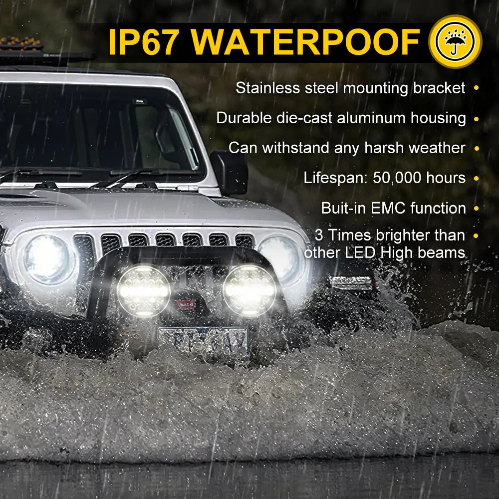 9 Inch High Low Beam Work Light with Adjustable Mounting Bracket - Heavy Duty LED Light Bar for Trucks, Off-Road Vehicles, ATVs, and Construction Sites - Perfect for Night Driving, Camping, and Emergency Lighting
