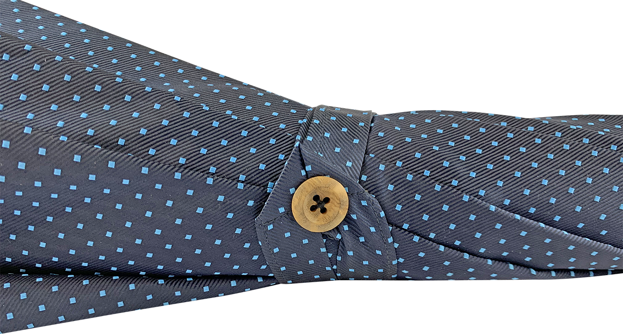 Double Layer Men's Umbrella - Windproof & Waterproof Blue Navy Polka Dot Design for Rainy Days & Outdoor Activities