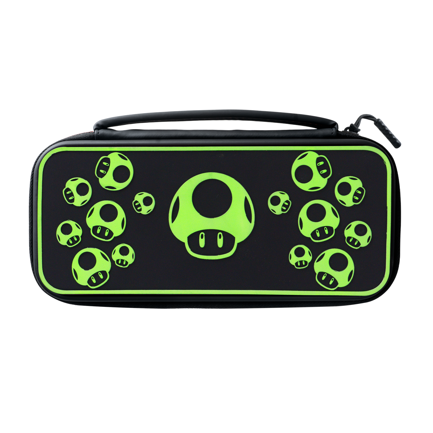 Nintendo Switch Travel Case with Glow-in-the-Dark 1-Up Mushroom Design - Protective Carrying Case for Nintendo Switch Console & Accessories - Perfect for Travel, Commuting, and Gaming On-The-Go