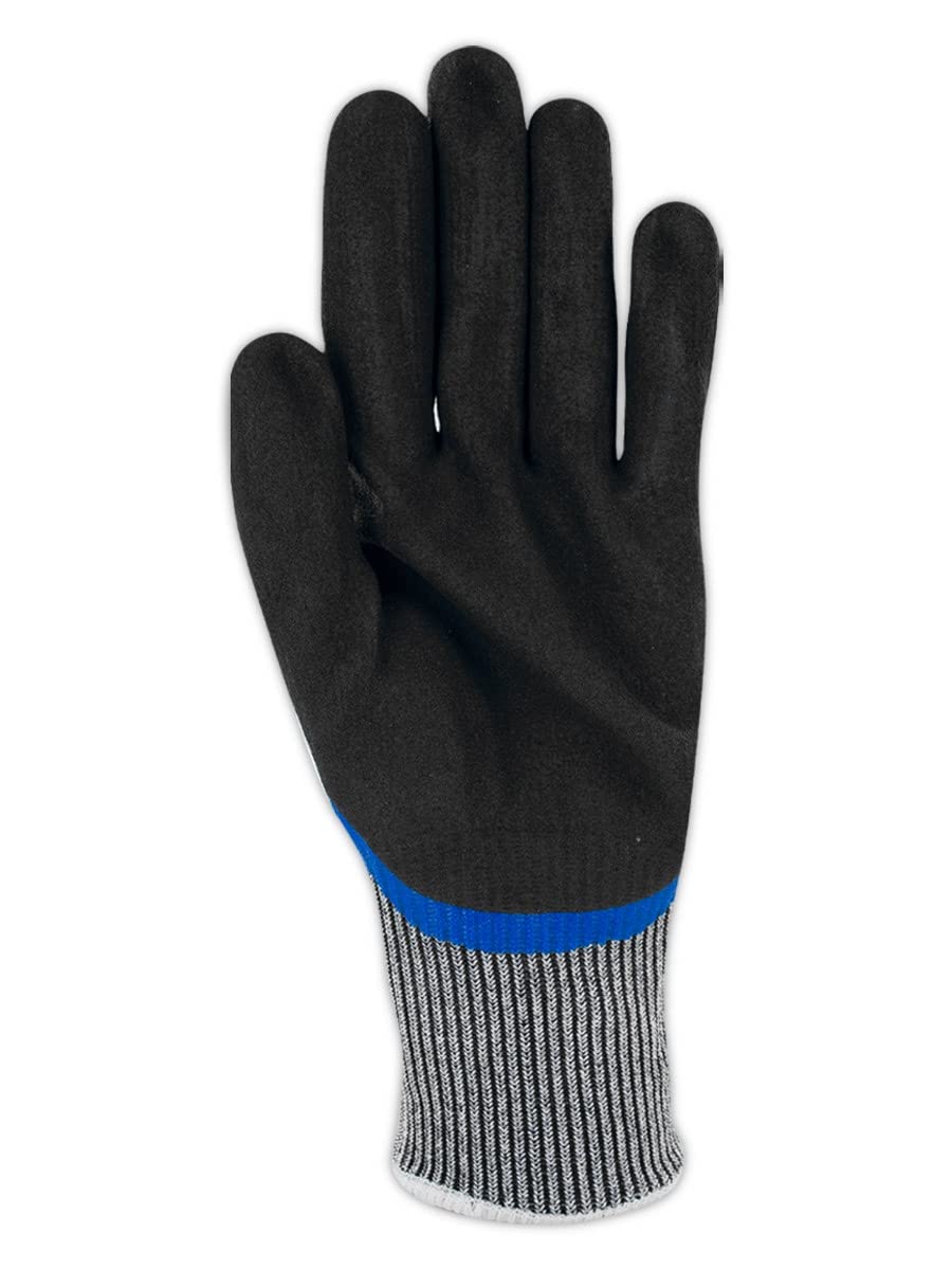 Cut Resistant Work Gloves MAGID Liquid-Grip Level A4 - 12 Pairs Sandy Nitrile Coated (Nitrix) Size 7/S - 13-Gauge Hyperon Shell for Glass Handling & Construction Safety (GPD495) - Ideal for Warehouse, Manufacturing & Sharp Material Protection