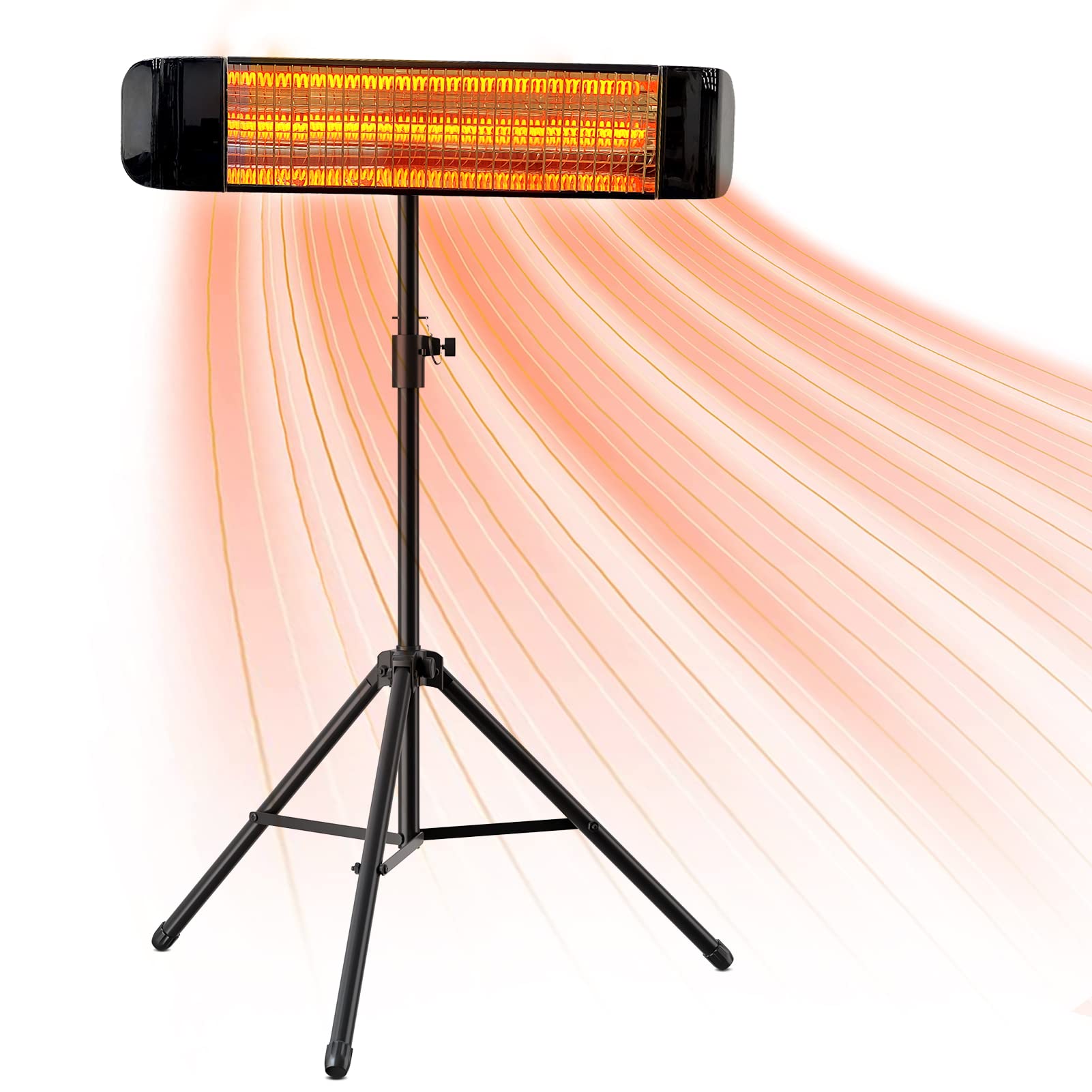 Colliford 1500W Outdoor Electric Patio Heater - IP65 Waterproof Infrared Tripod Heater for Indoor, Backyard, Garage - Quiet Standing/Mounted Heater for Patio, Deck, Poolside & Camping Use