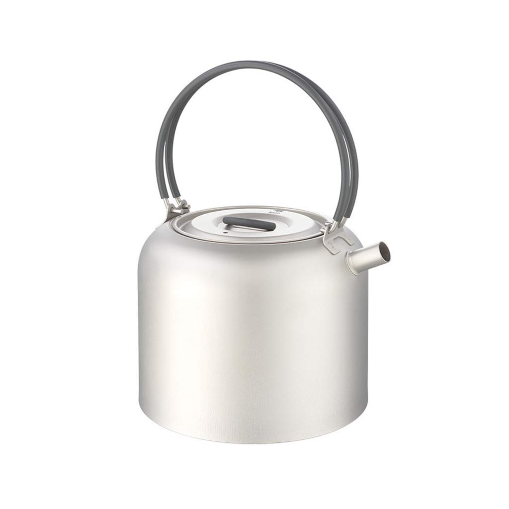 Ultra Light 1.5L Pure Titanium Camping Kettle - Portable Outdoor Tea & Coffee Maker - Fast Heating Titanium Teapot for Hiking, Backpacking & Picnics (Silver, 14x14x20.8cm) - Perfect for Camping Trips, RV Adventures & Emergency Preparedness Kits