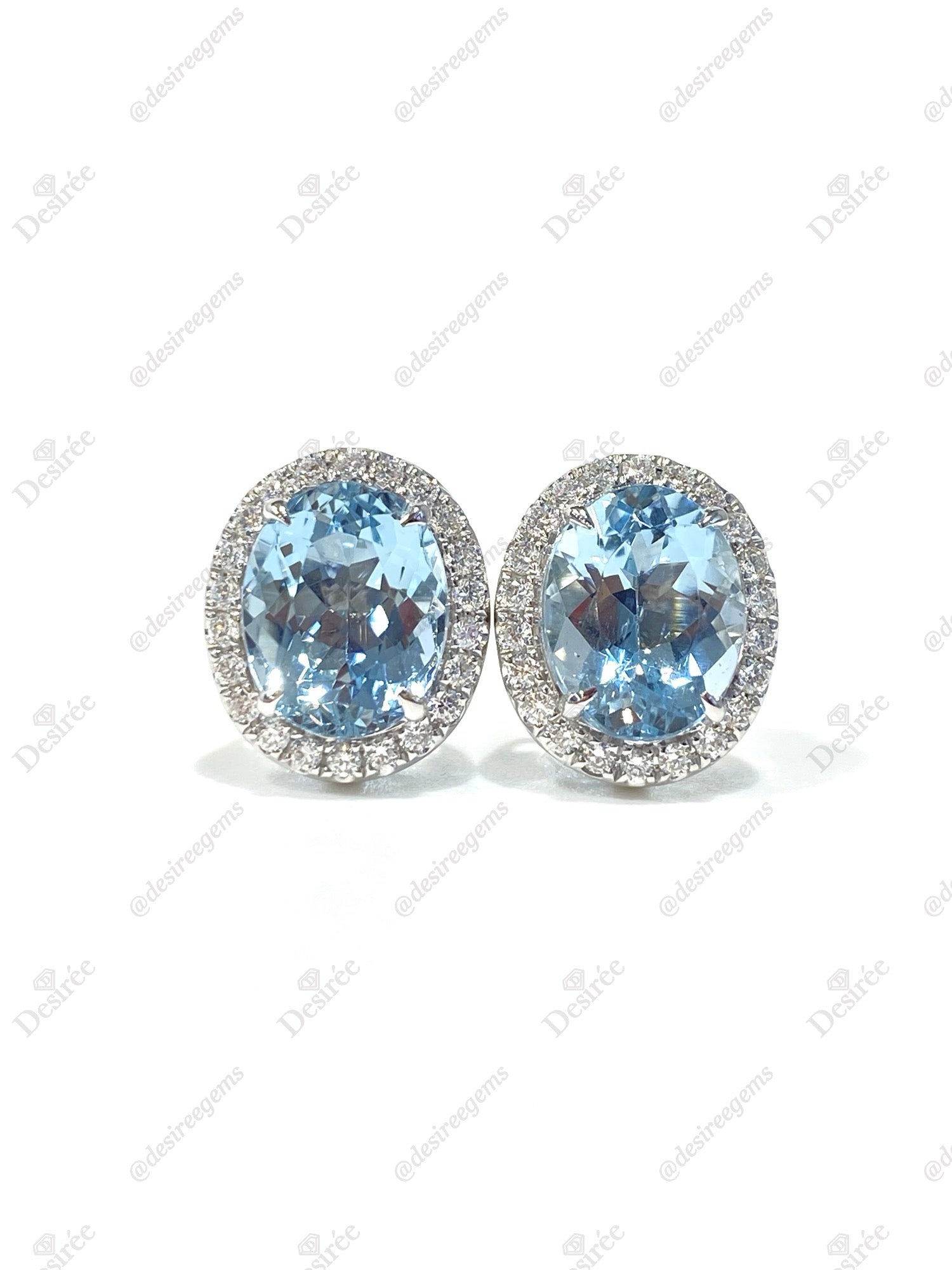 Natural Aquamarine Earrings 5.50ct - Genuine Blue Gemstone Stud Earrings for Women, Hypoallergenic Sterling Silver Jewelry - Perfect for Weddings, Gifts & Everyday Elegance