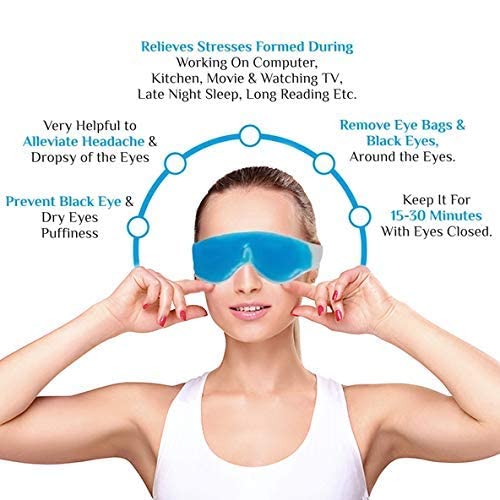 WENGTY Cooling Gel Eye Mask for Puffy Eyes & Dark Circles - Soothing Relief for Stress & Fatigue - Perfect for Travel, Work, and Home Relaxation