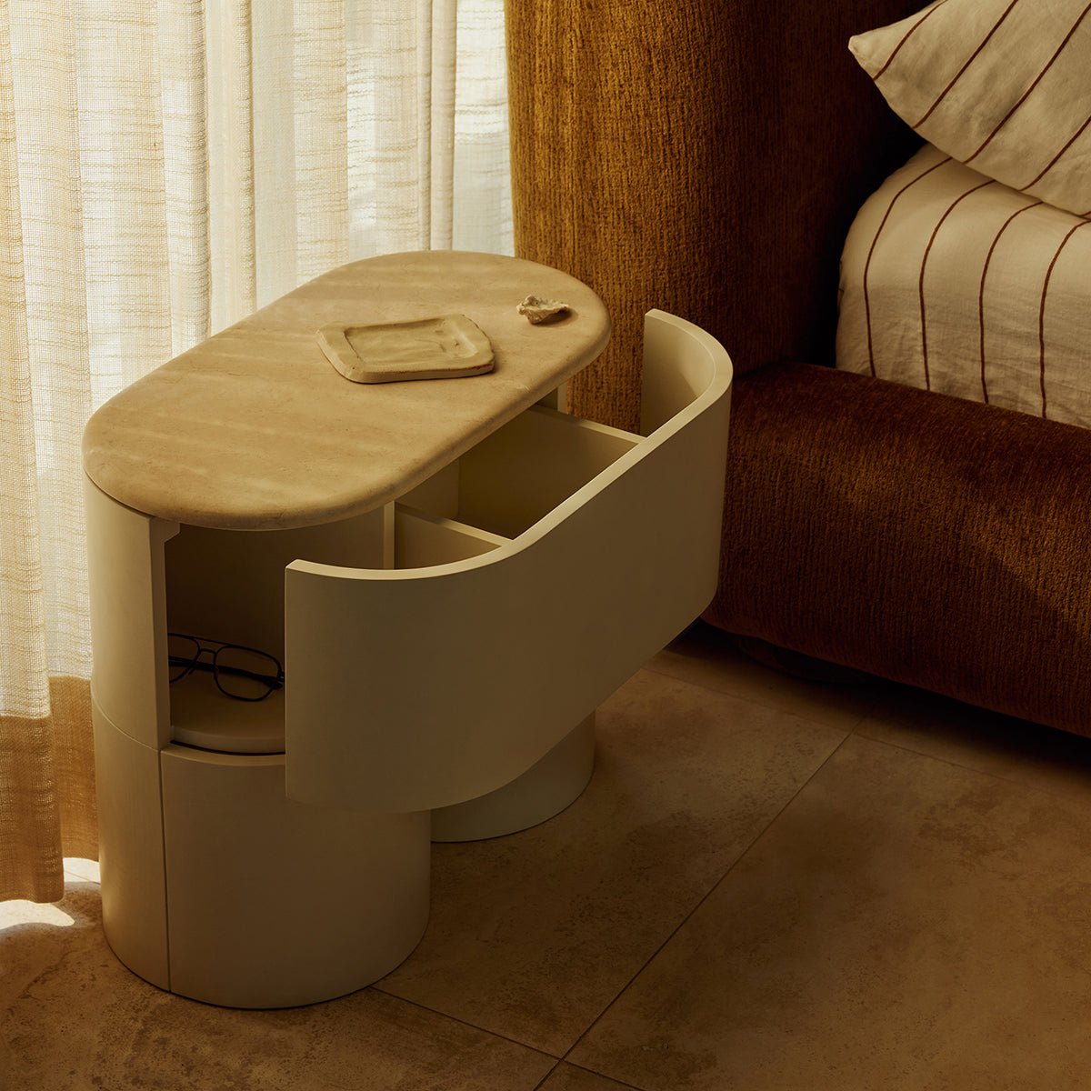 Modern Nightstand with USB Ports and Drawer - Stylish Bedside Table for Bedroom, Living Room, or Office - Perfect for Storing Books, Lamps, and Essentials