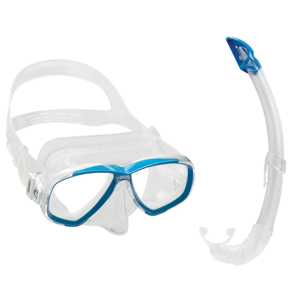 Cressi Perla Scuba Diving Mask & Mexico Snorkel Set for Adults - Professional Snorkeling Gear for Ocean, Pool & Beach Adventures