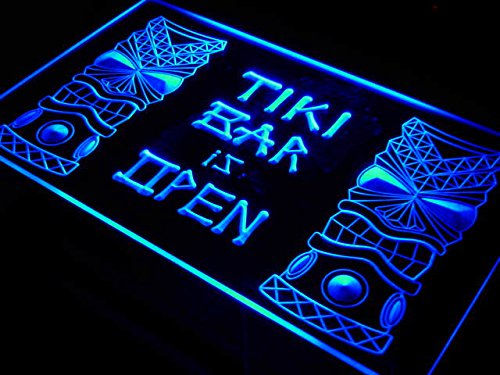 ADVPRO i573-b Tiki Bar is Open Mask Display NR Neon Light Sign - Vintage Hawaiian Themed LED Neon Bar Sign for Home, Office, or Restaurant Decor