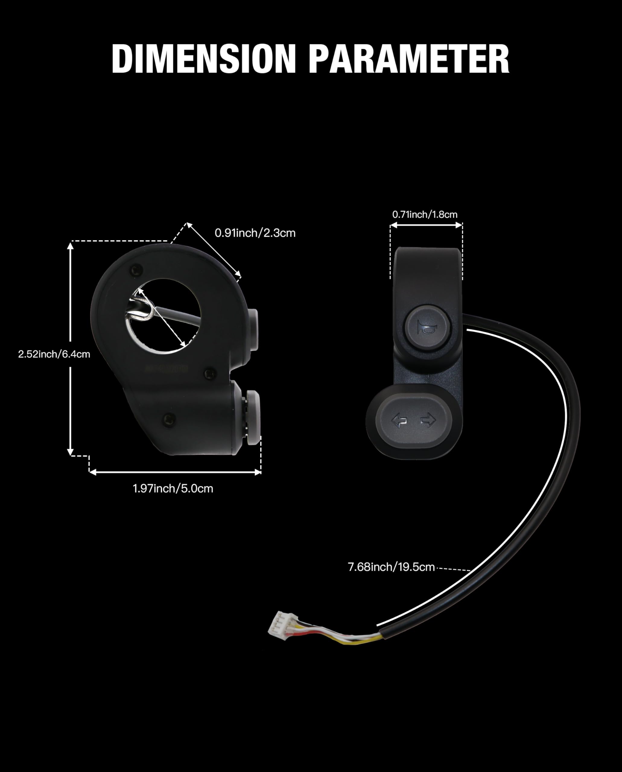 Stio Scooter Horn & Turn Signal Switch - Compatible with Ninebot by Segway MAX G2/G65/Max2 Kickscooter - Replacement Accessories (Small, Black) - Enhance Safety for Night Riding & Urban Commuting