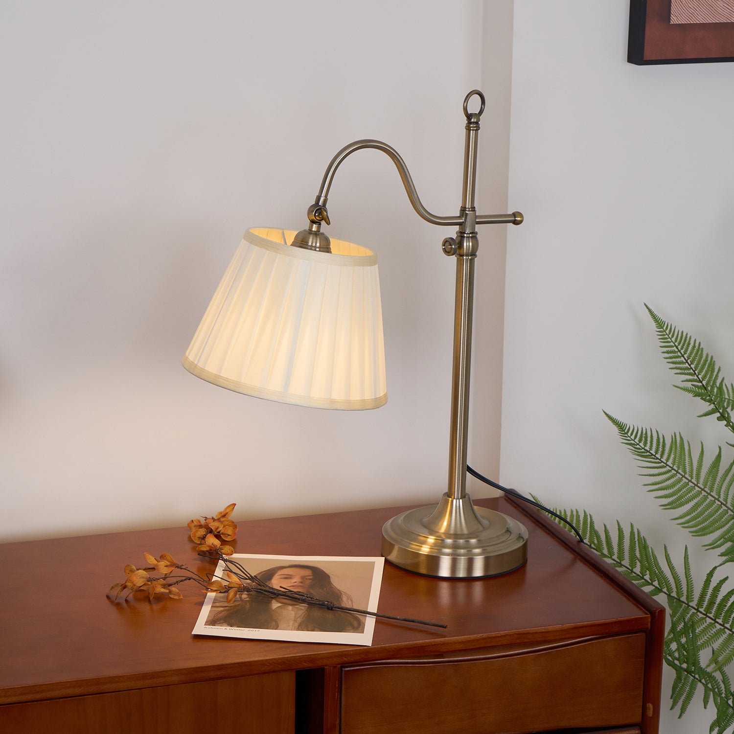 Suffolk Table Lamp - Modern LED Desk Lamp with Adjustable Brightness & USB Charging Port for Home Office, Bedroom, and Study Room